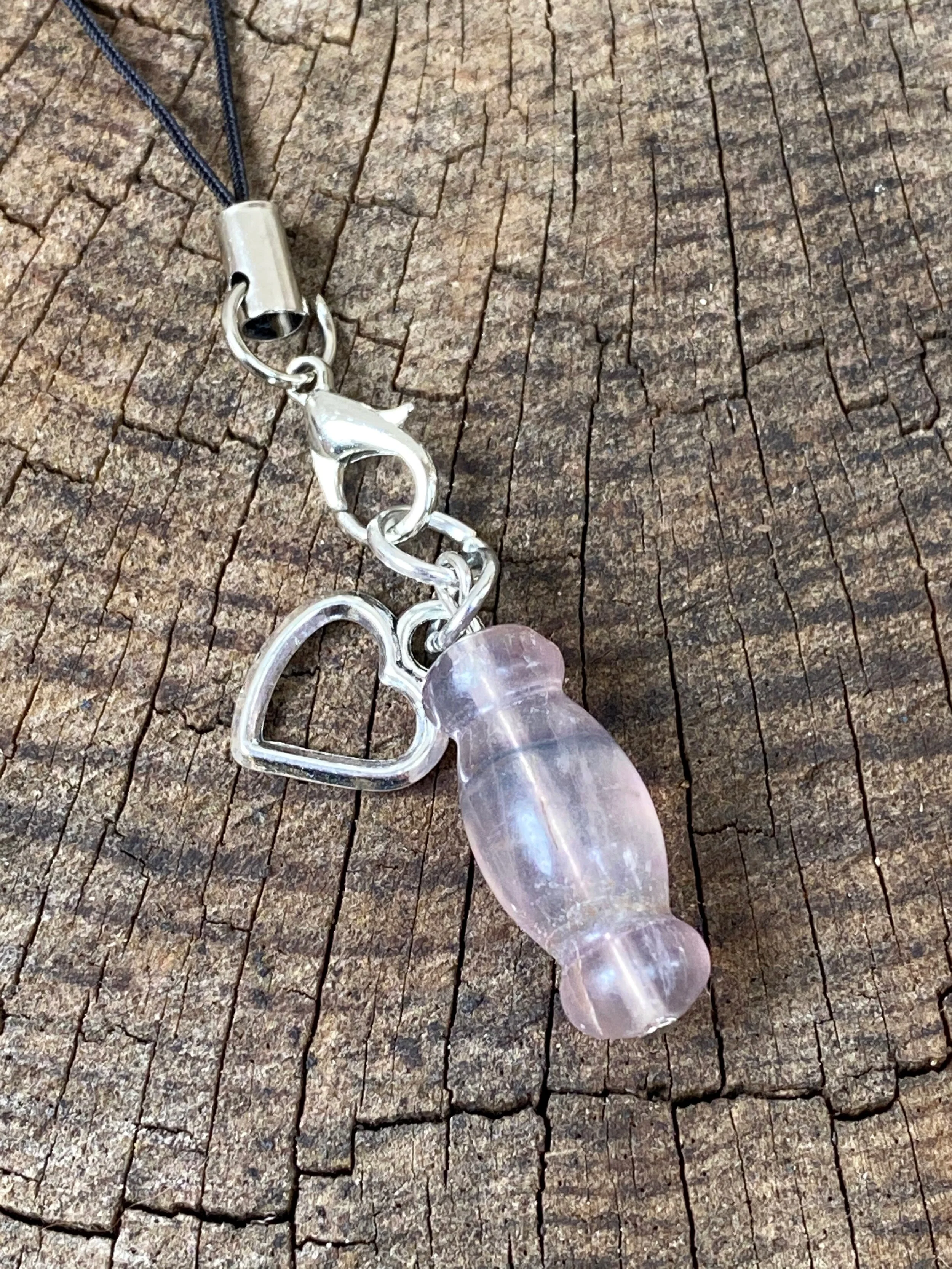 Fluorite Gemstone Charm with Heart