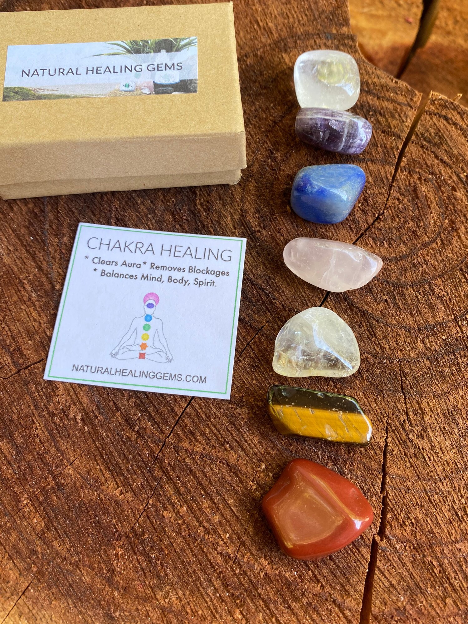 Natural Healing Gems 7 Chakra Stones Mini Gemstone Healing Set Natural Healing Gems