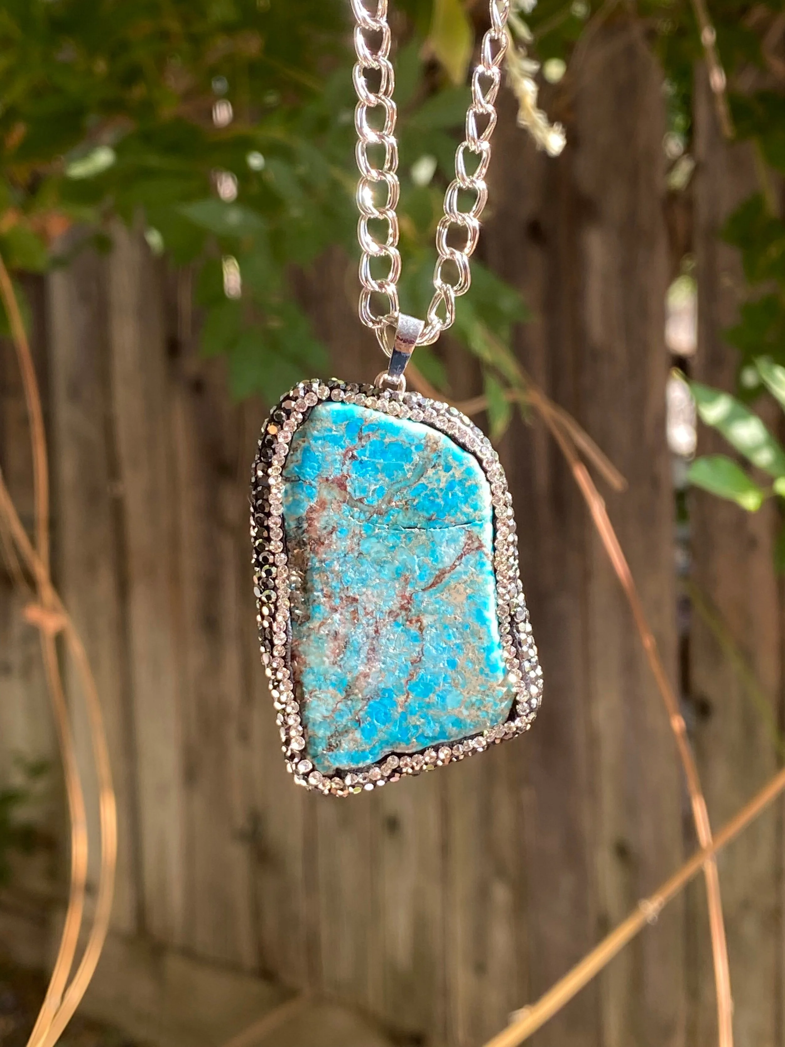 Turquoise Impression Jasper Studded Necklace for Clarity and Inner-Peace