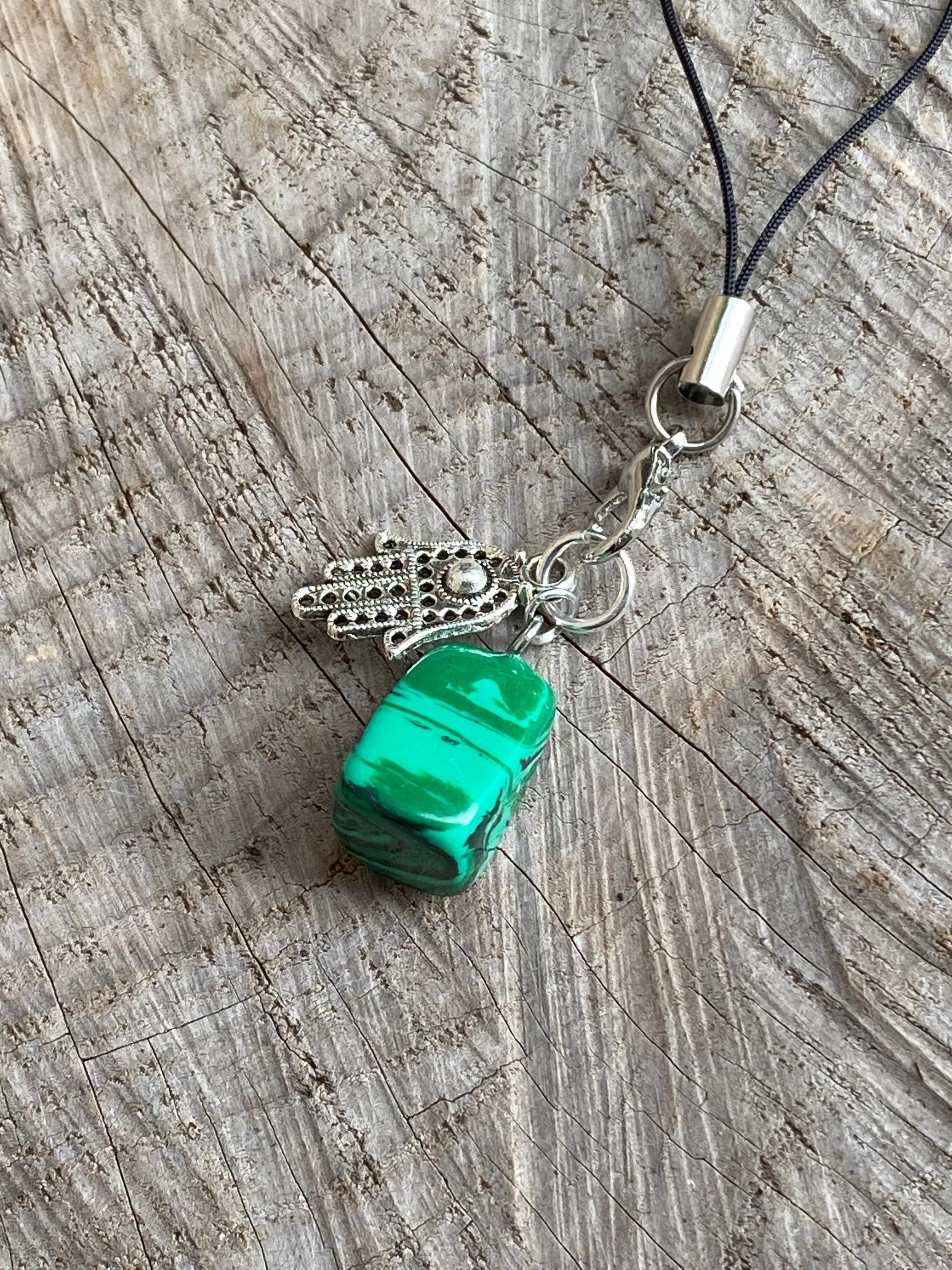 Malachite Hamsa Charm