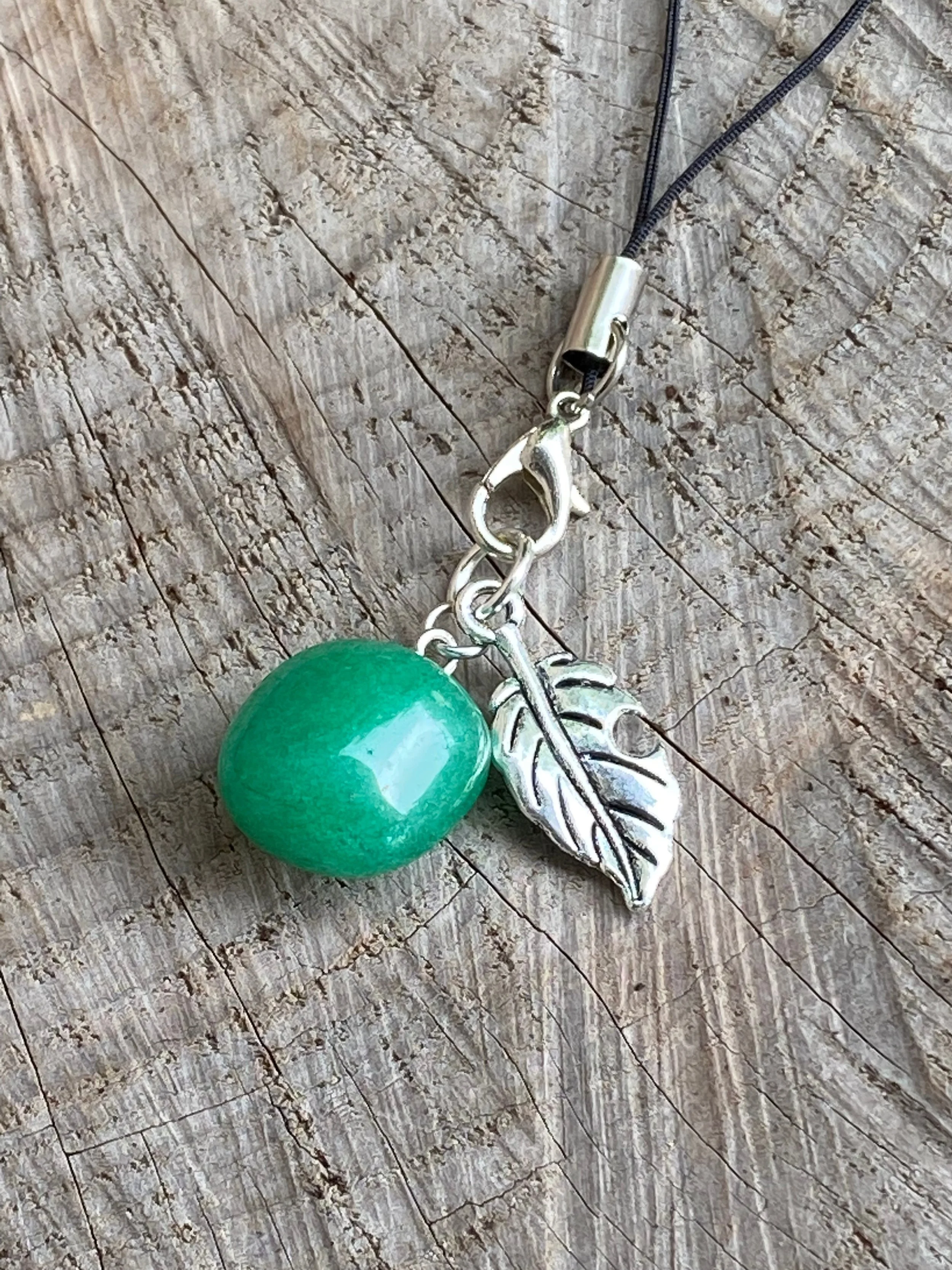 Malay Jade Gemstone Charm with Leaf