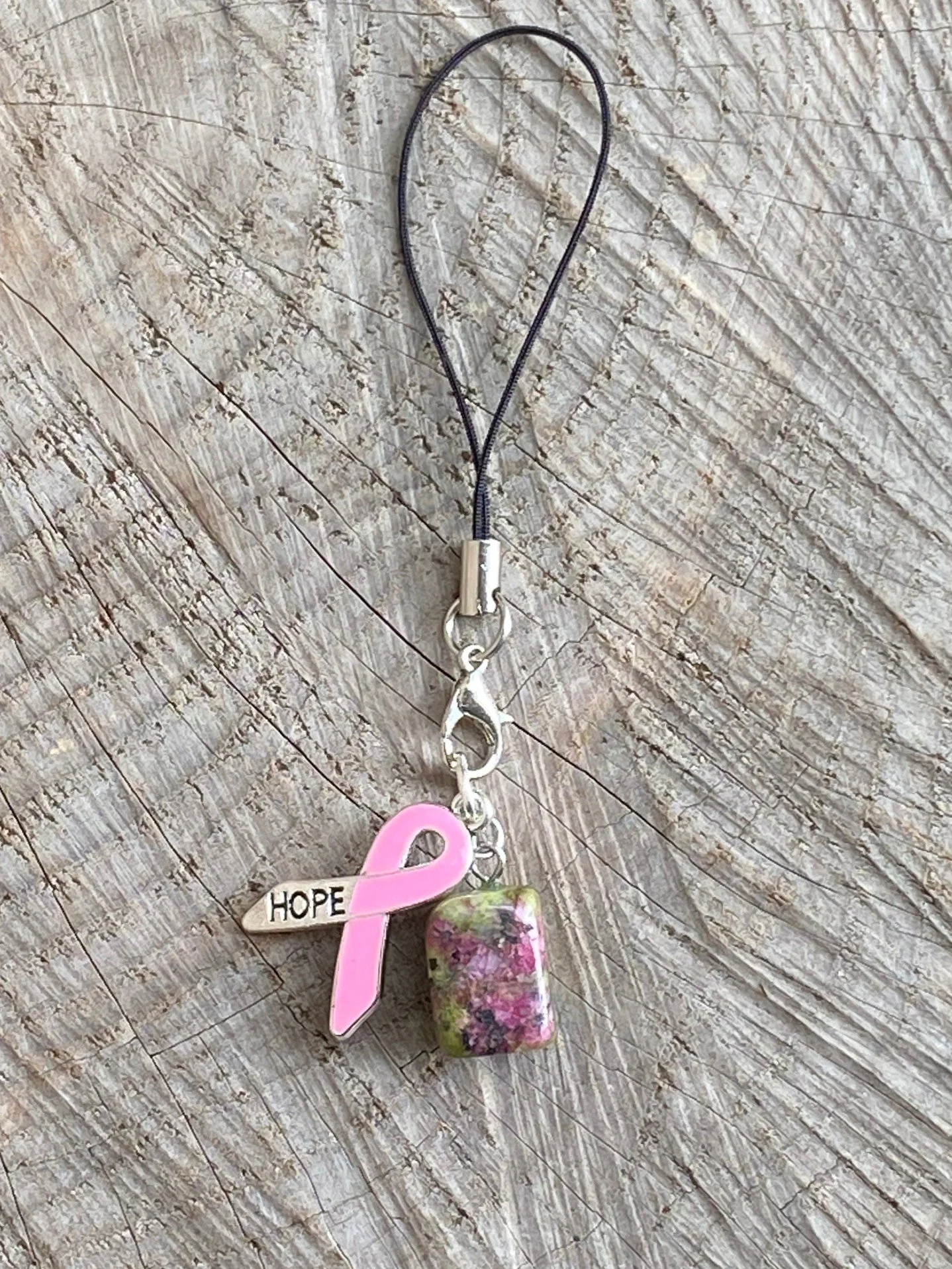 Ruby Zoisite Cancer Ribbon Charm