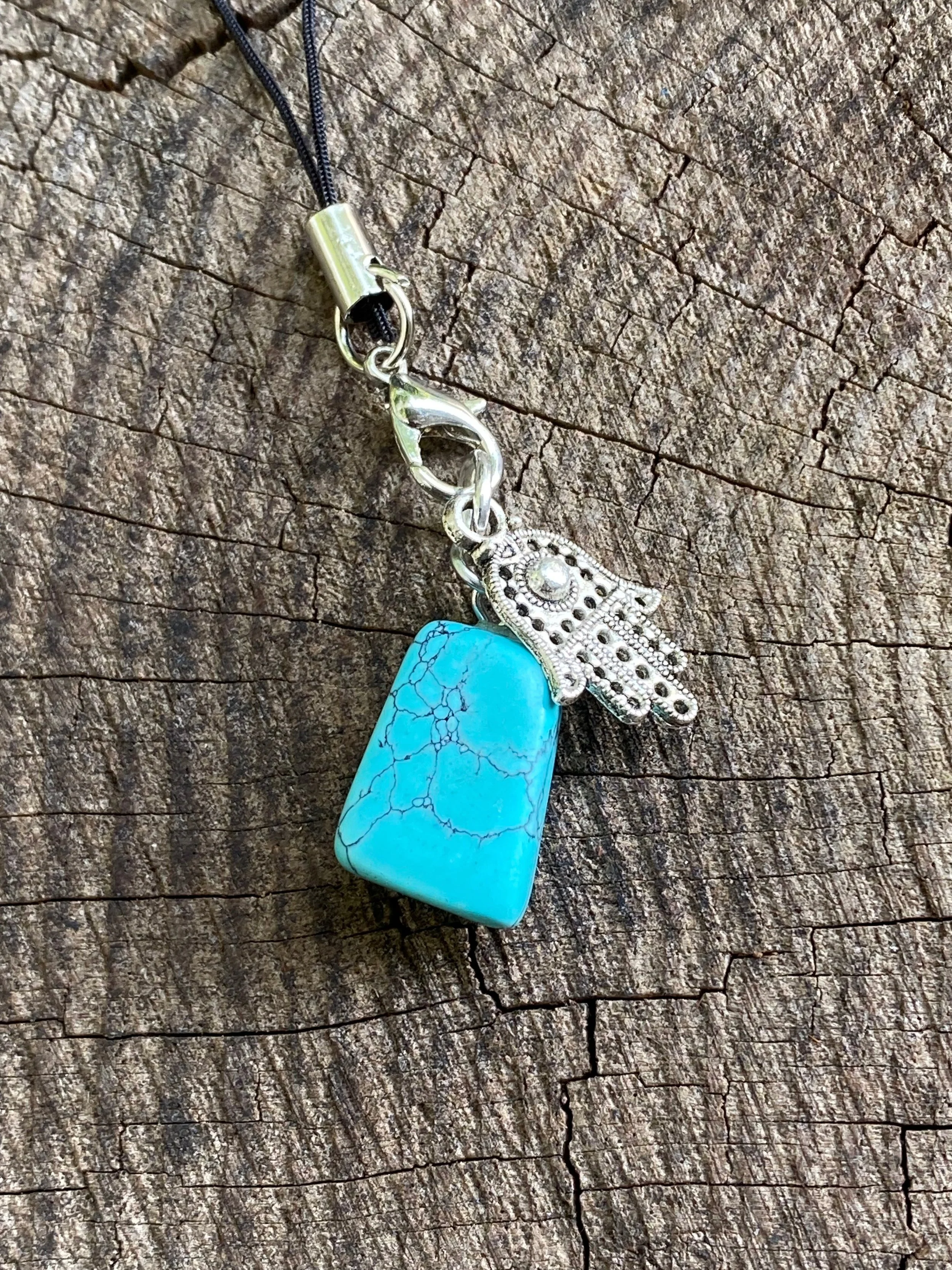 Blue Howlite Hamsa Charm