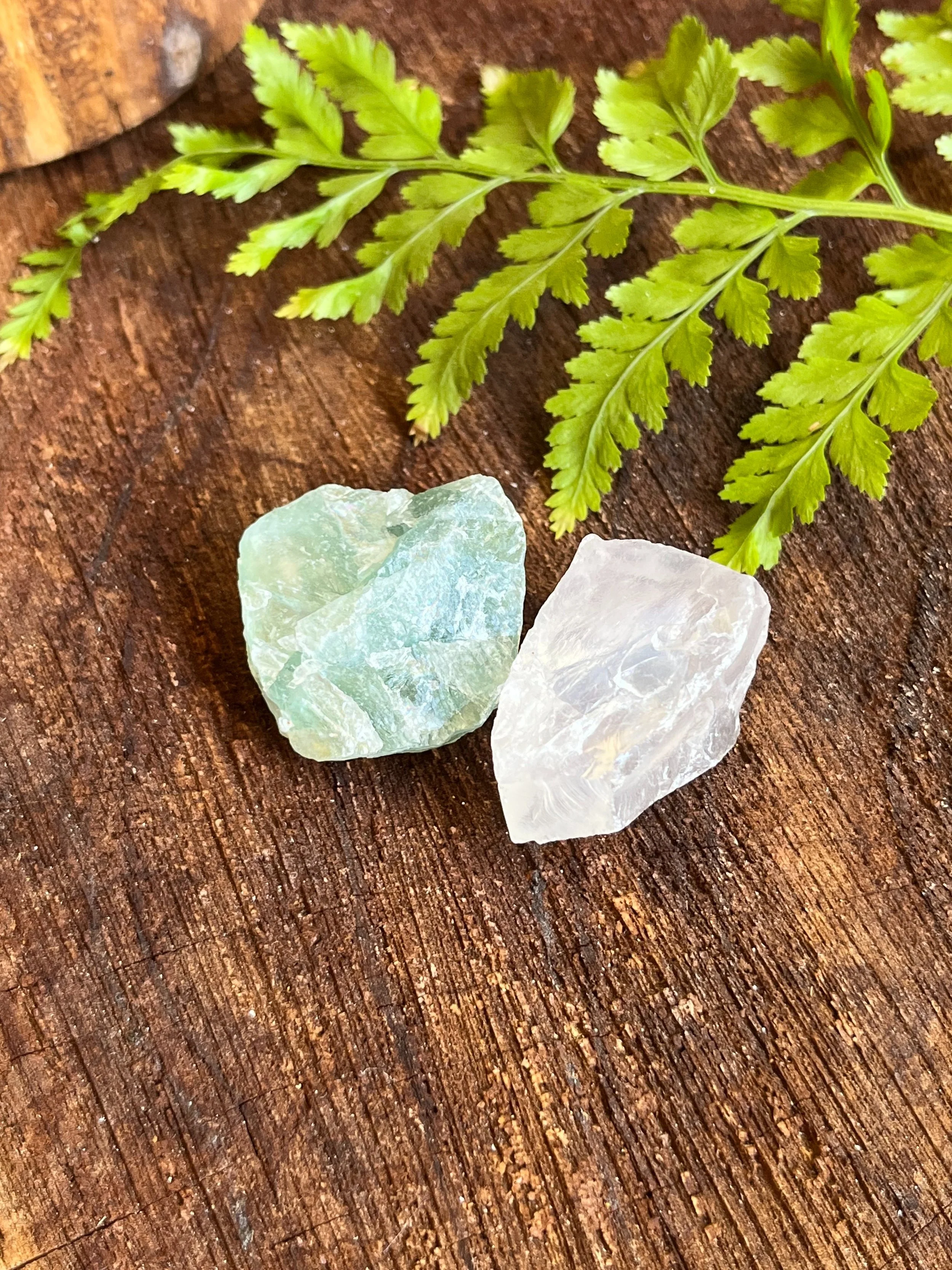 Rough Green Quartz with Clear Crystal Gemstones for Renewal