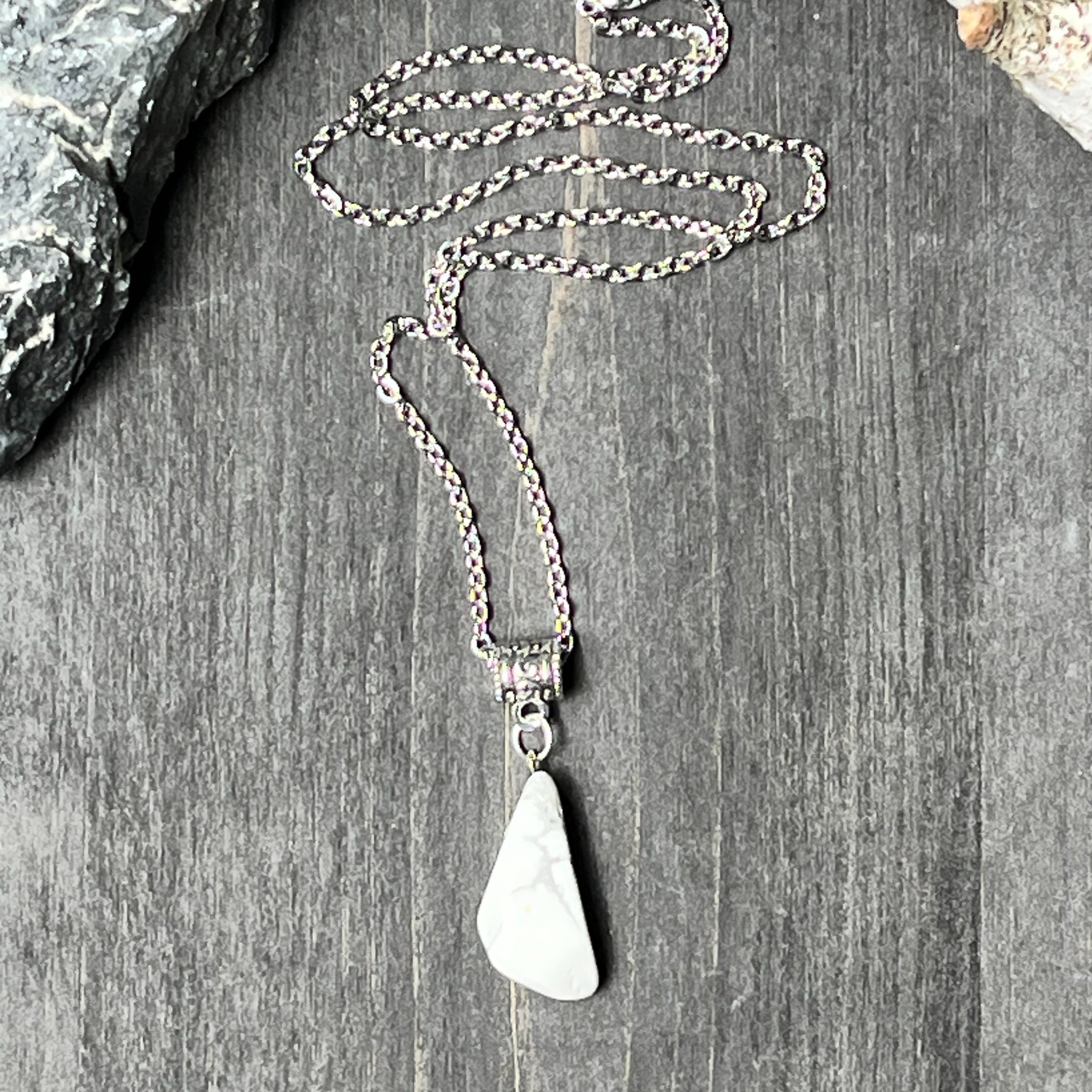 White Howlite Crystal Diffuser Necklace