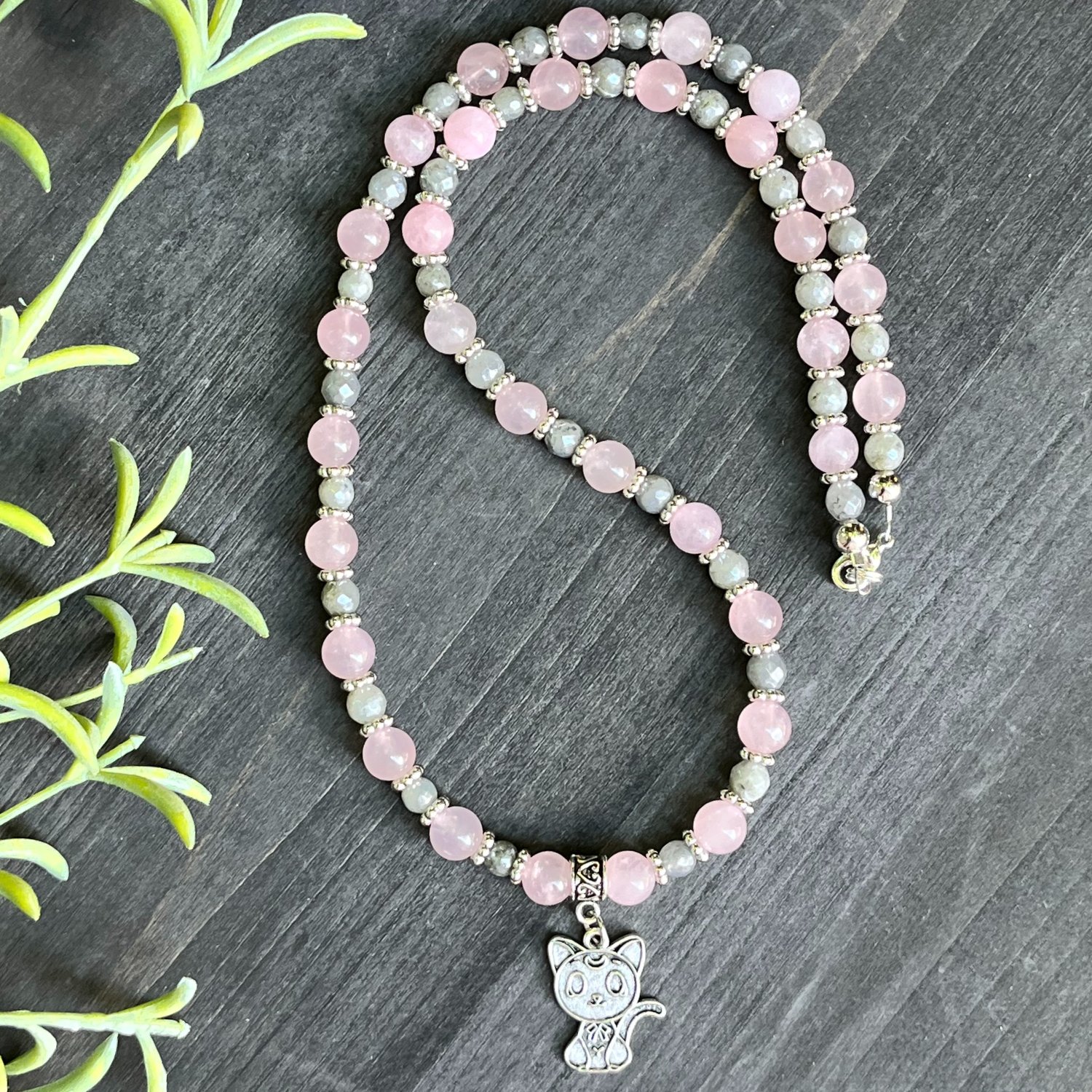 Rose Quartz Bead Necklace for Cancer Awareness 22