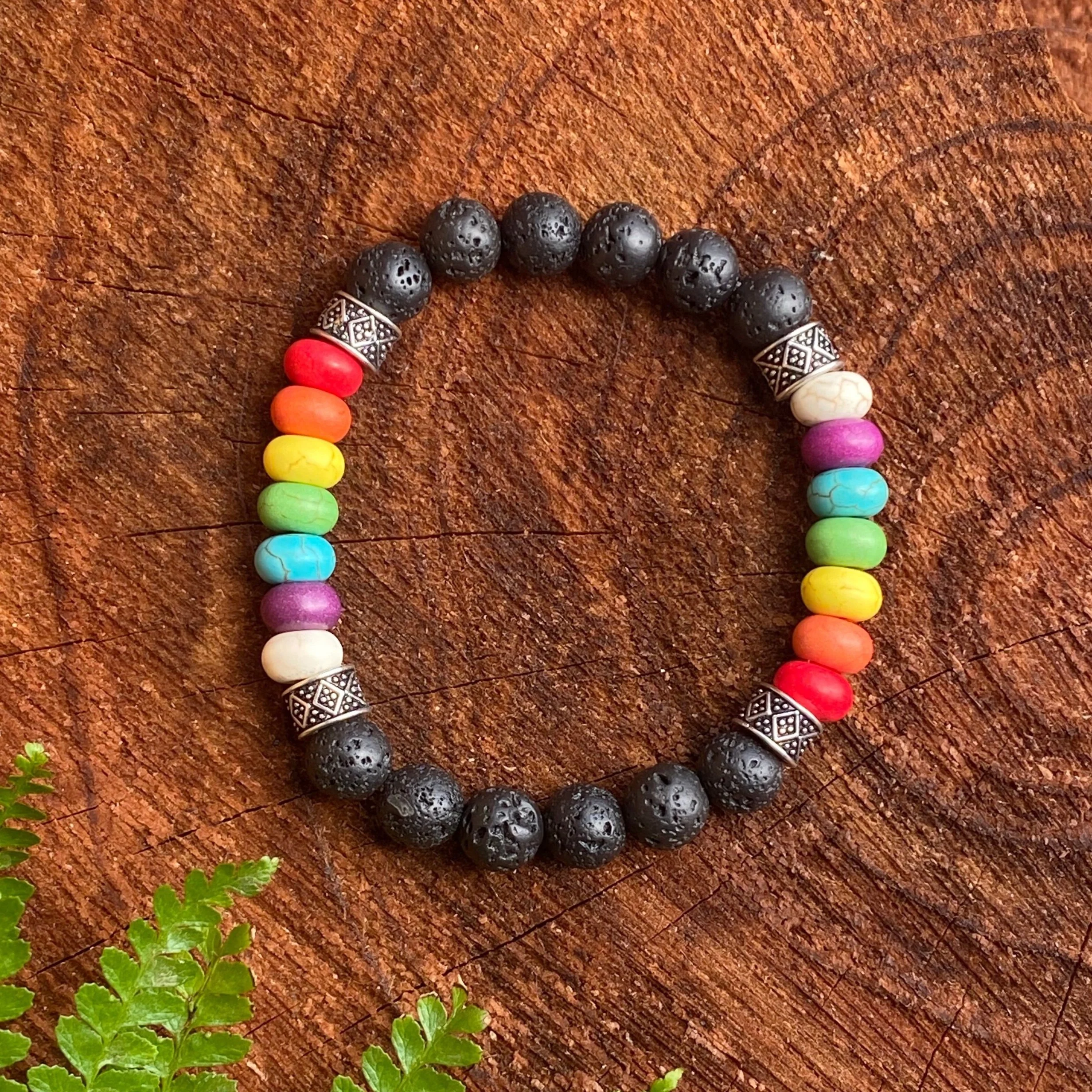 Rainbow chakra bracelet top
