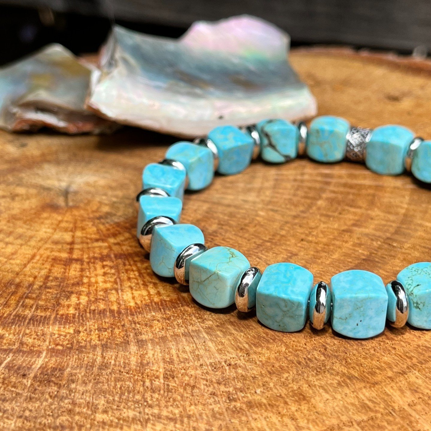 Turquoise Howlite Bracelet  BLOW Co Candles