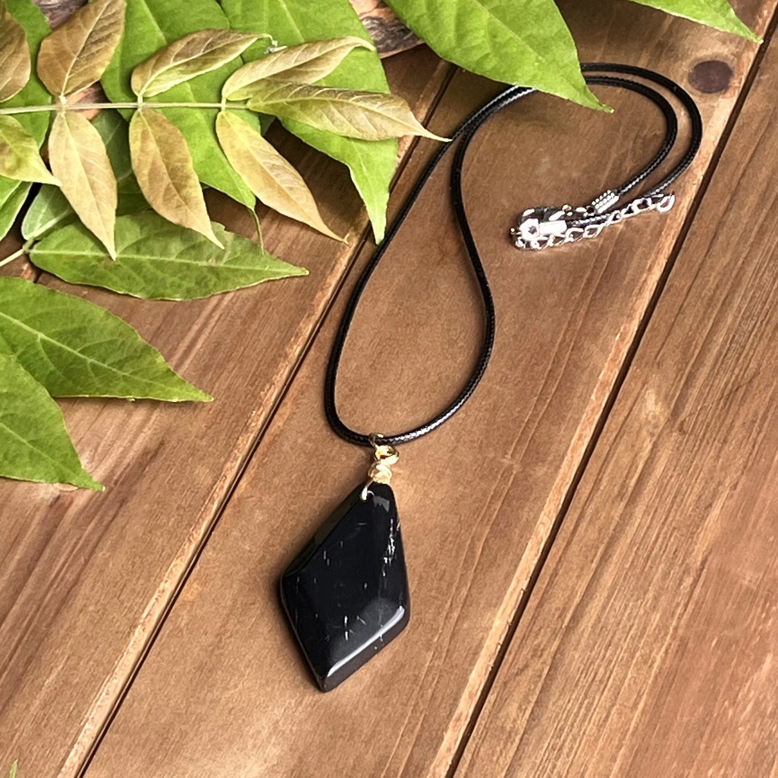 Black Jasper wire wrapped necklace