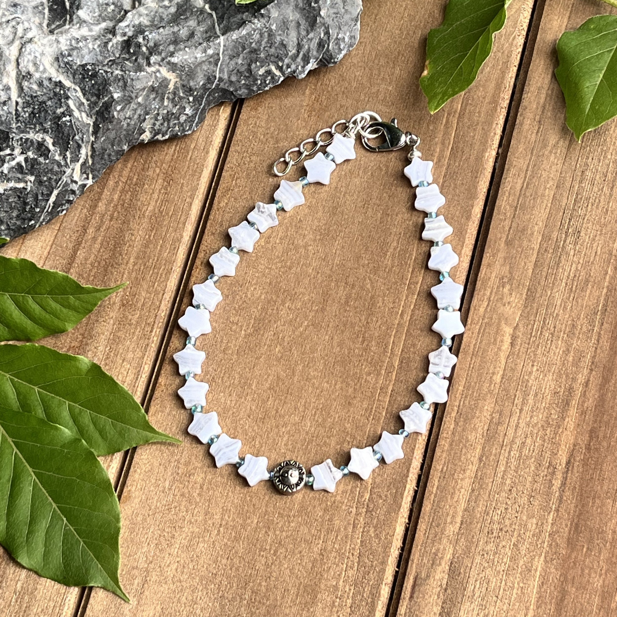 blue gemstone star anklet