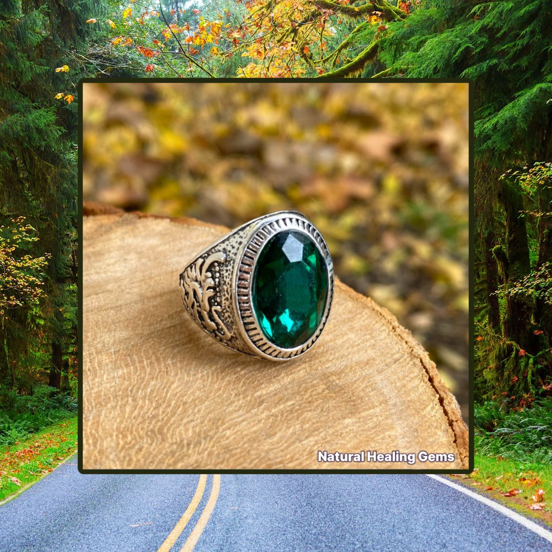 Buy Unique American Diamond Emerald Stone Ring Design Online