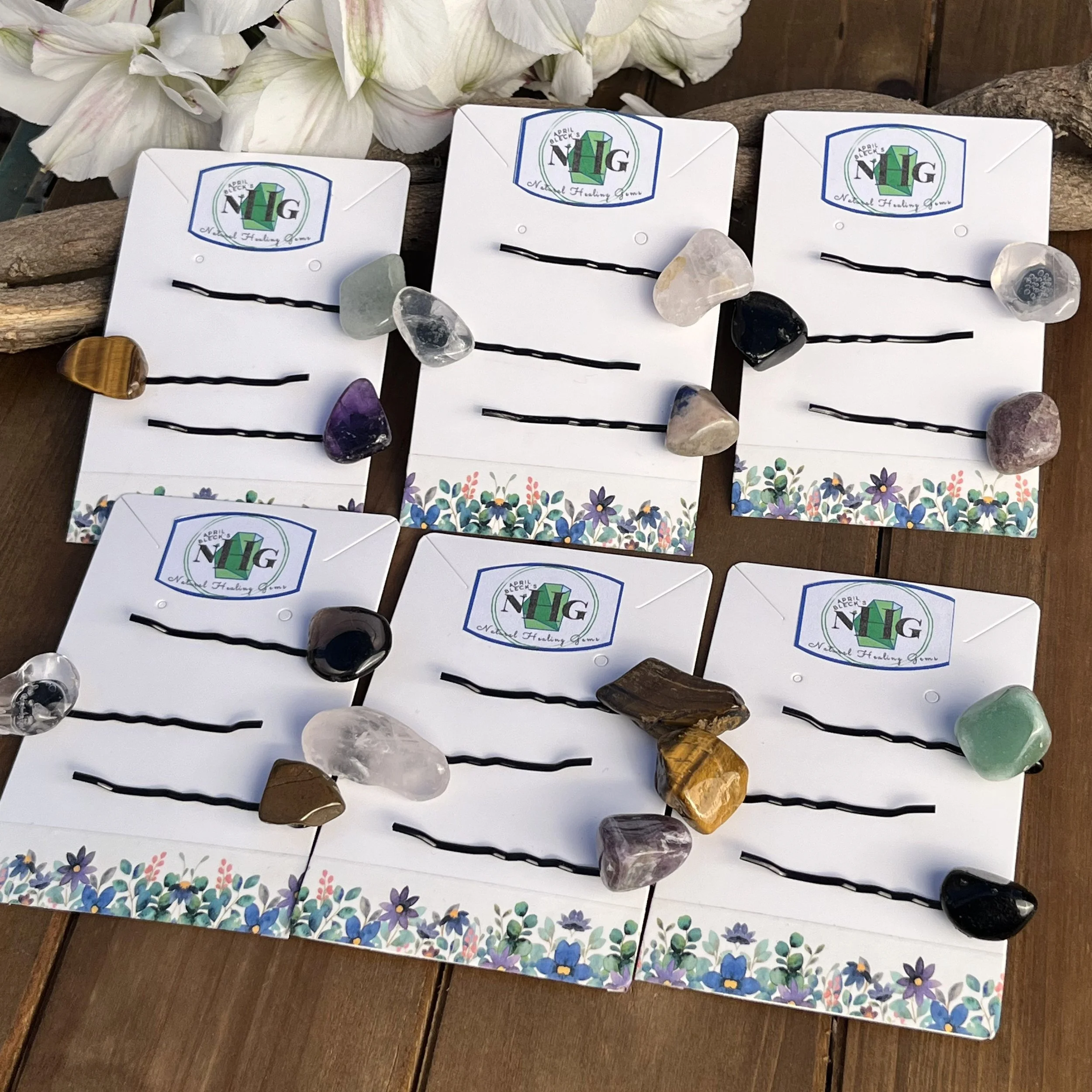 hair pins with gemstones