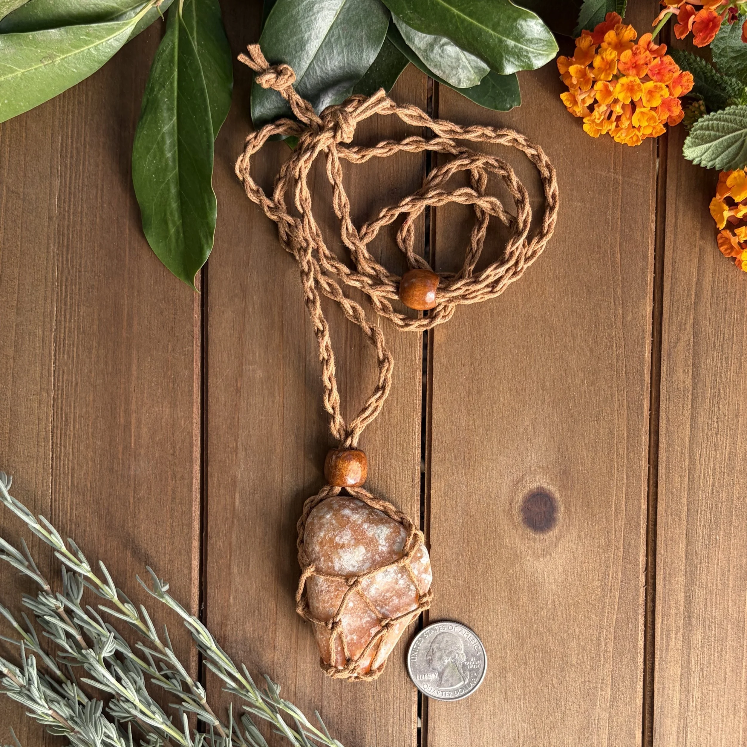 sunstone tumbled necklace