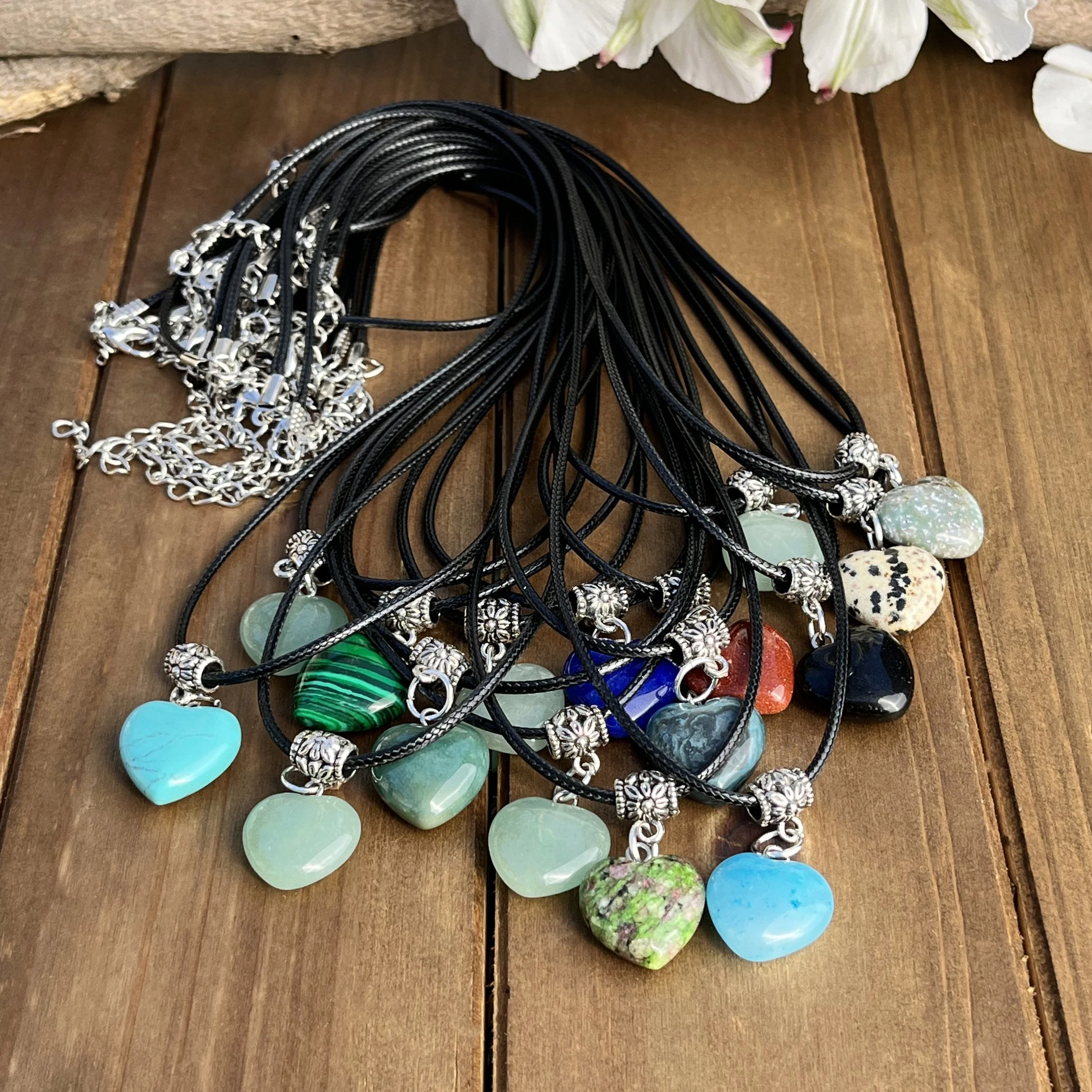 gemstone heart necklace