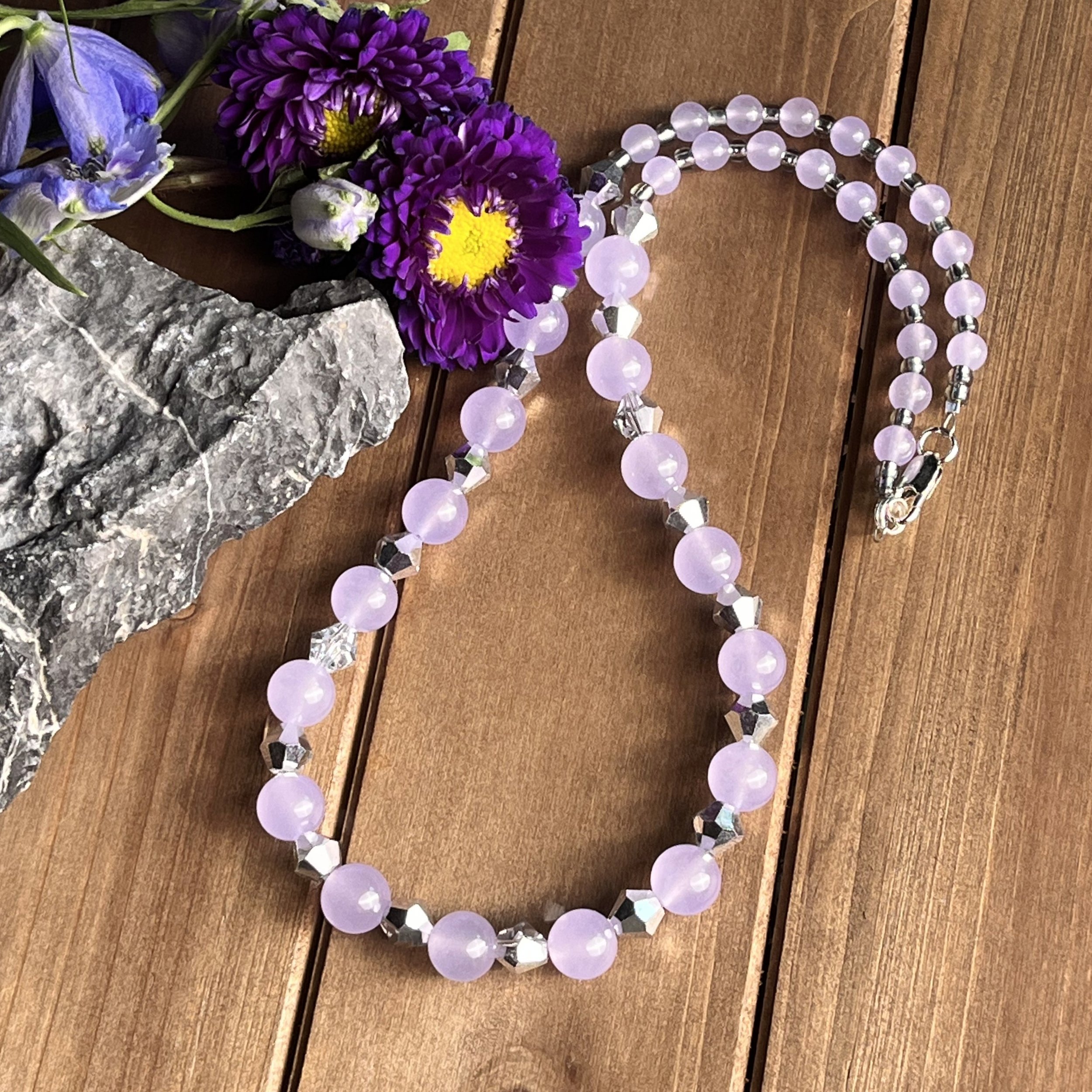 violet purple crystal necklace