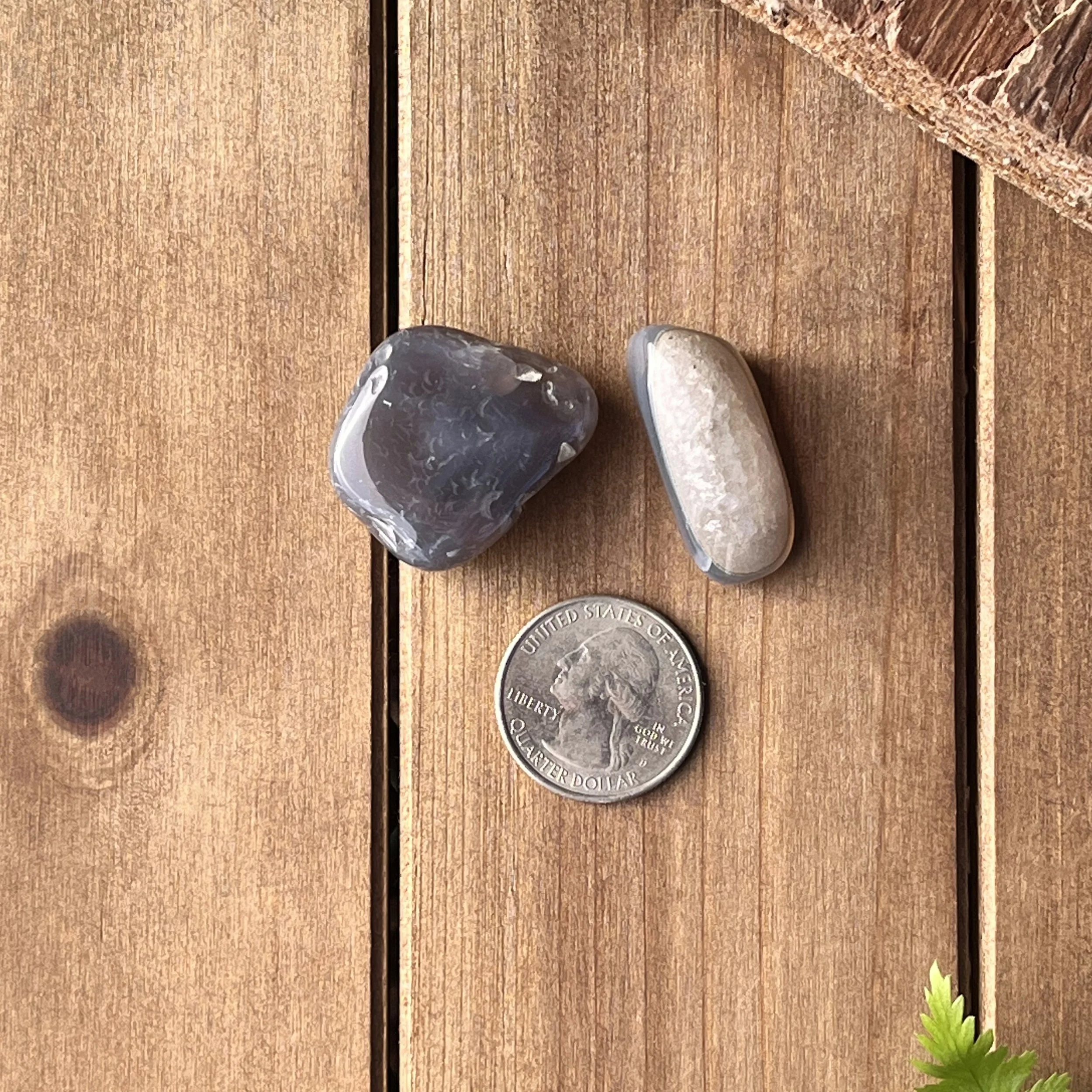 Gray Agate tumbled gemstones