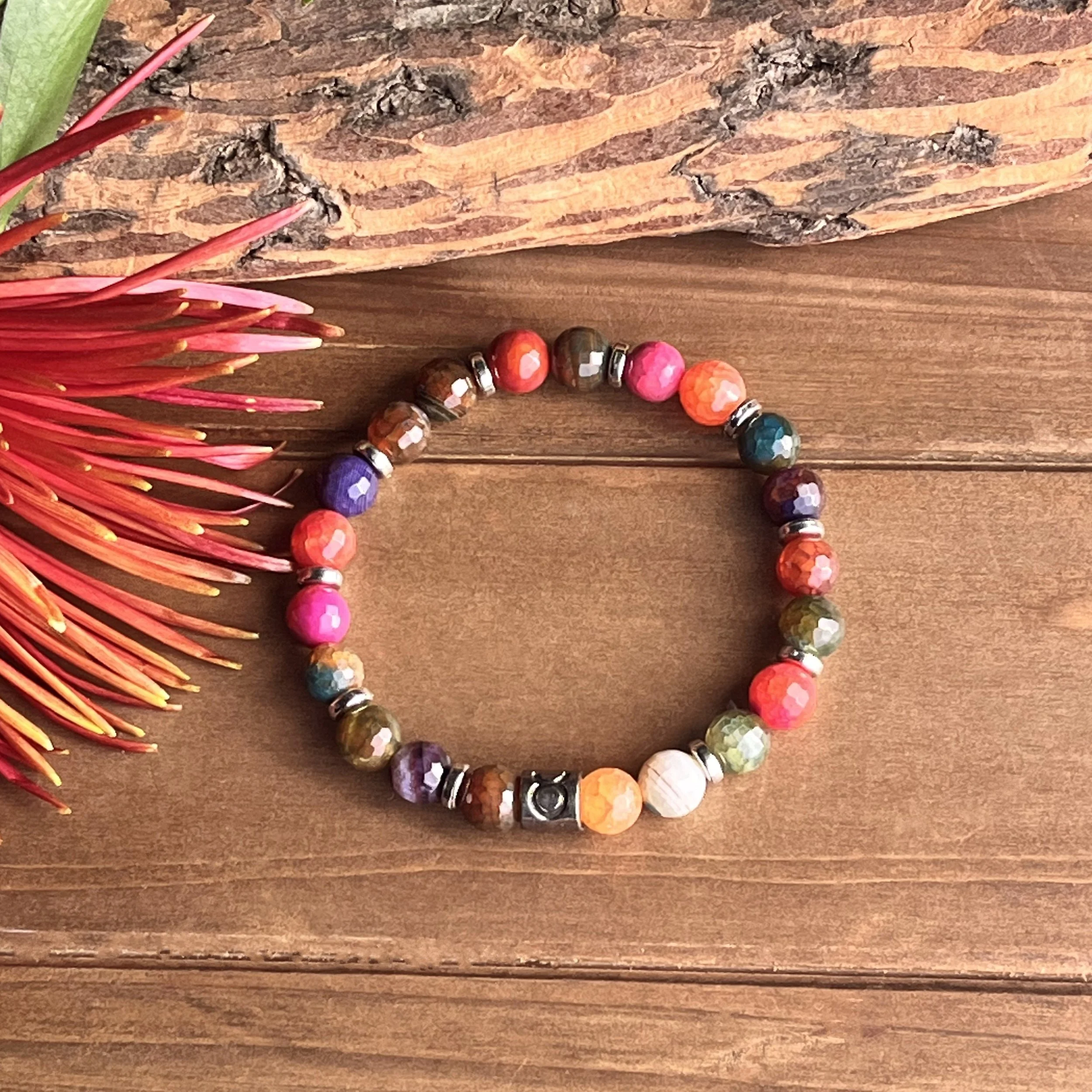 Crackle Agate gemstone bracelet for Taurus