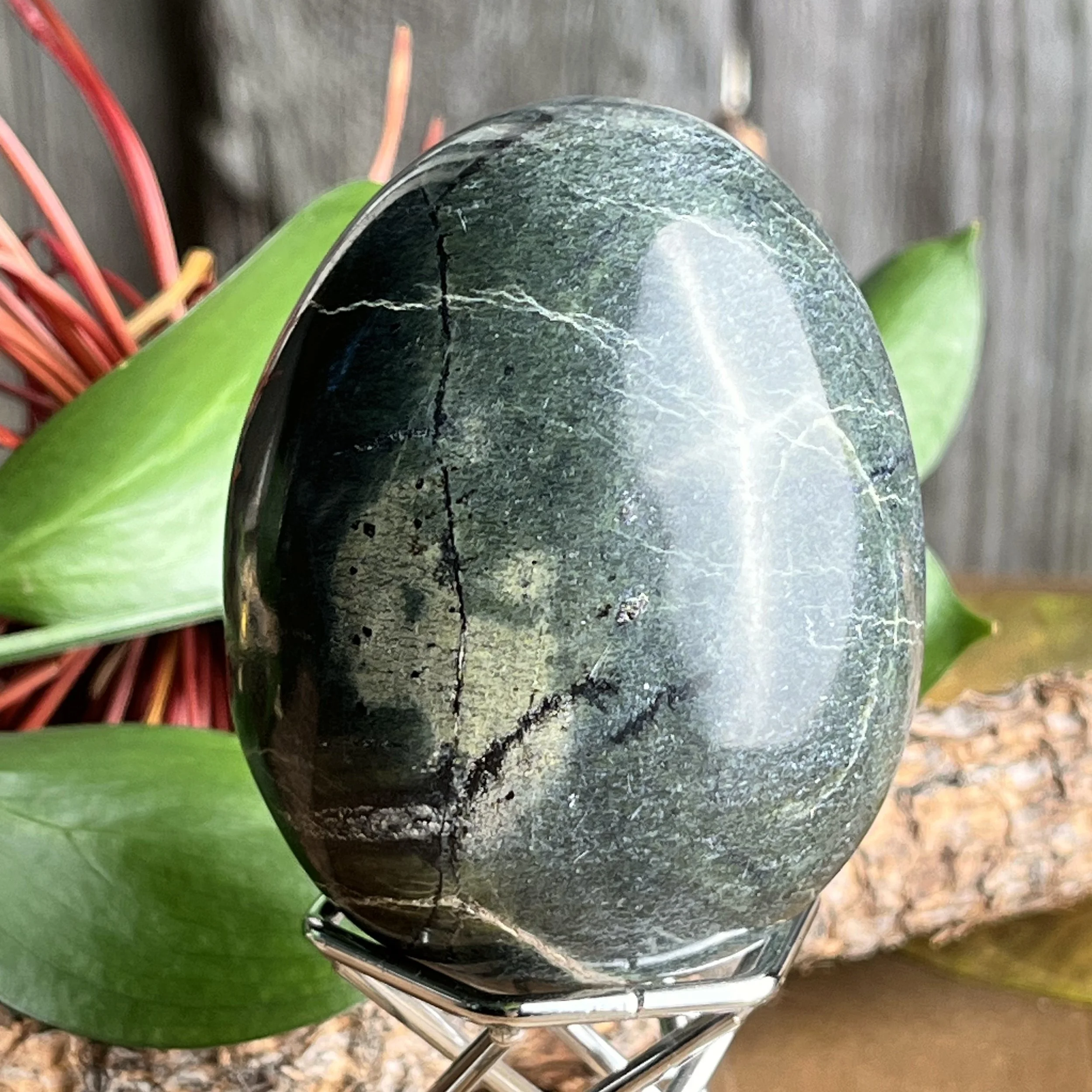 dark green Jasper healing egg