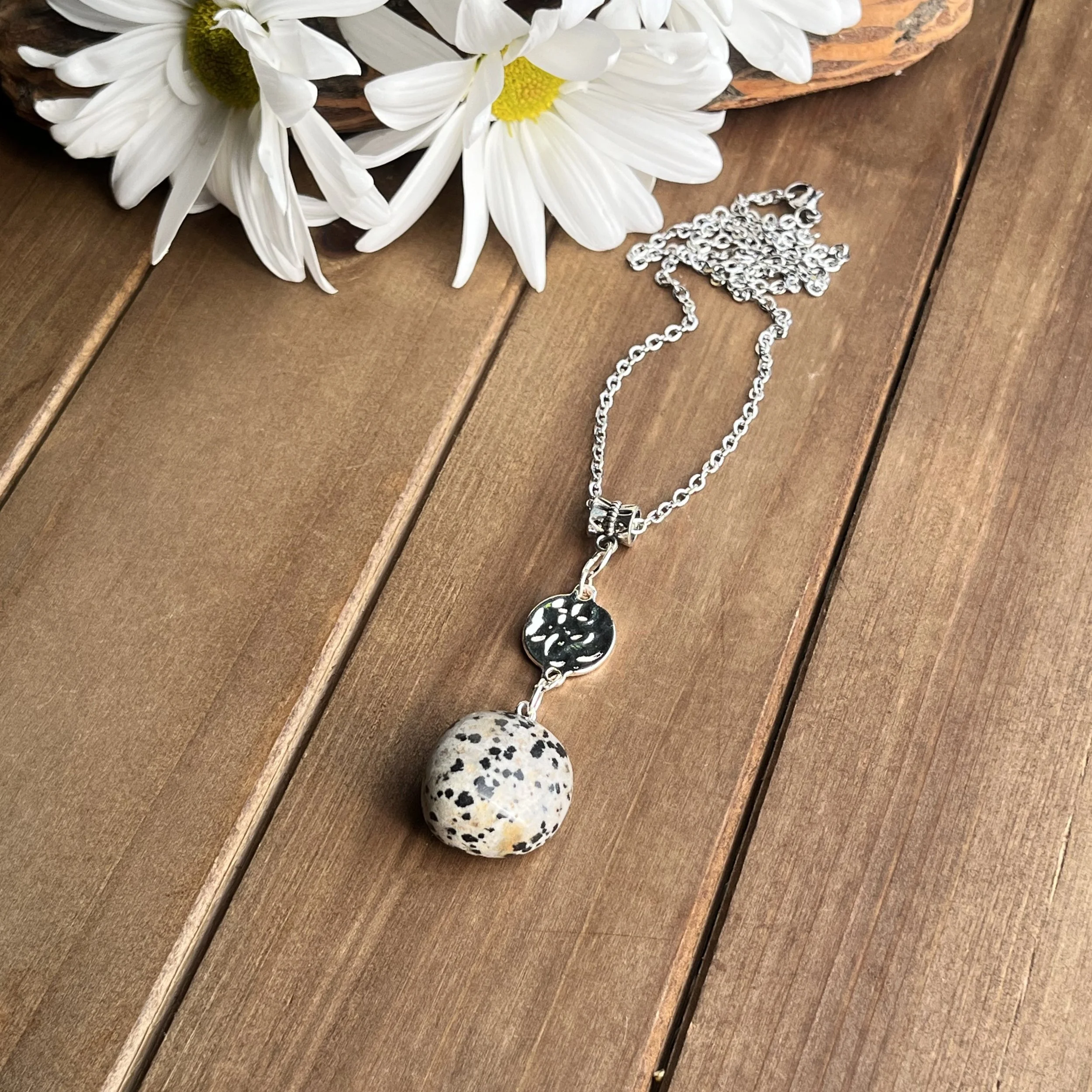 dalmatian jasper handmade necklace