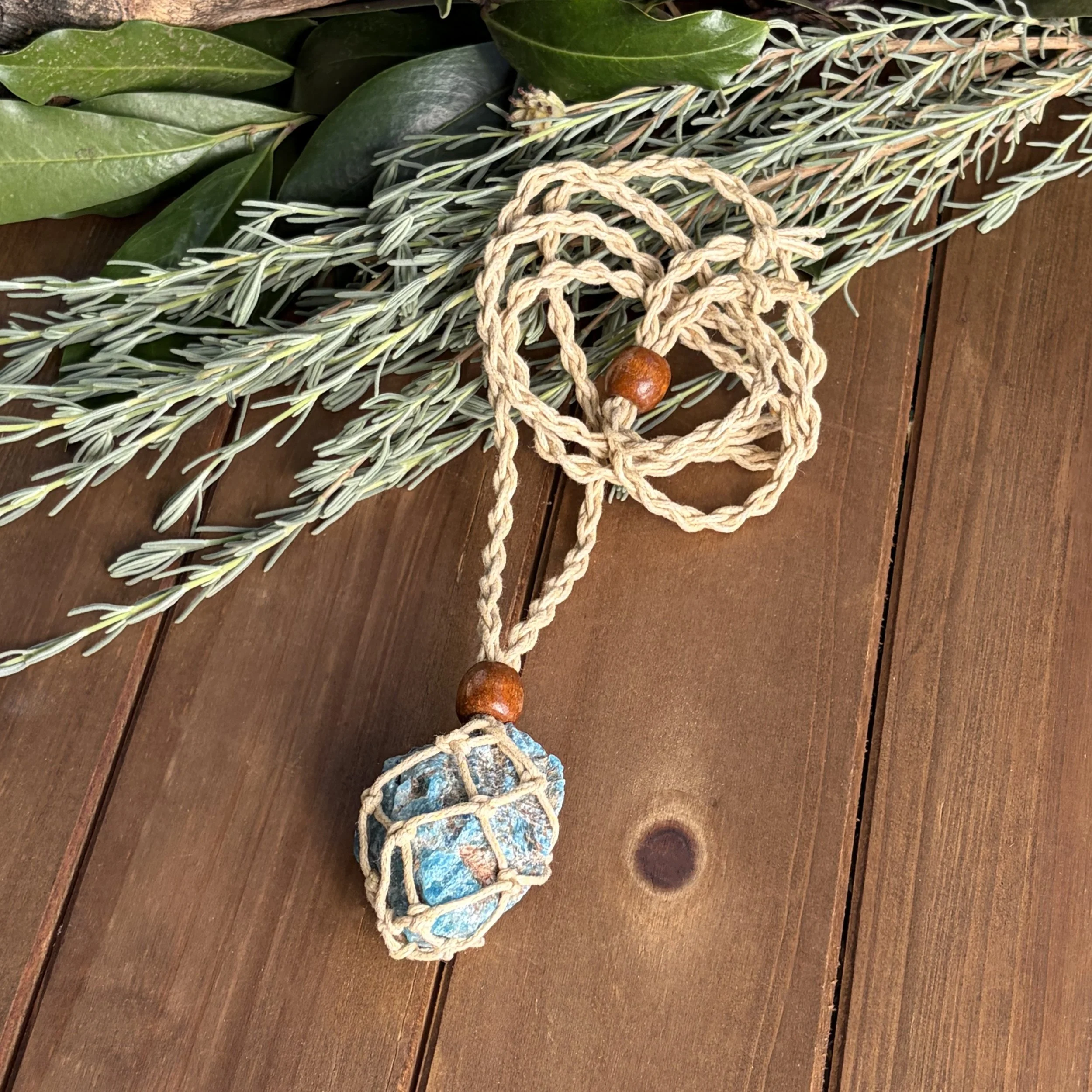 blue apatite healing necklace