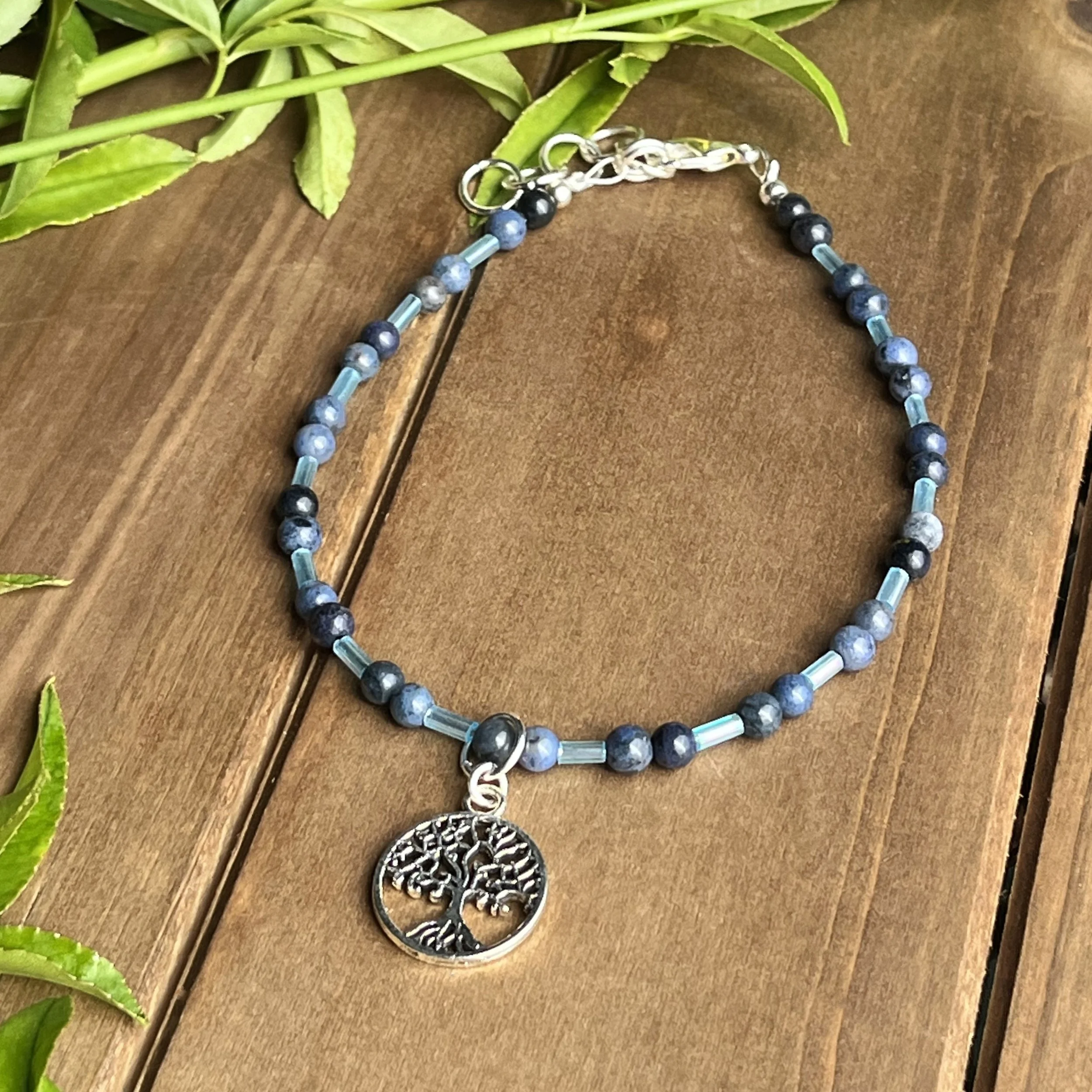 tree of life gemstone anklet
