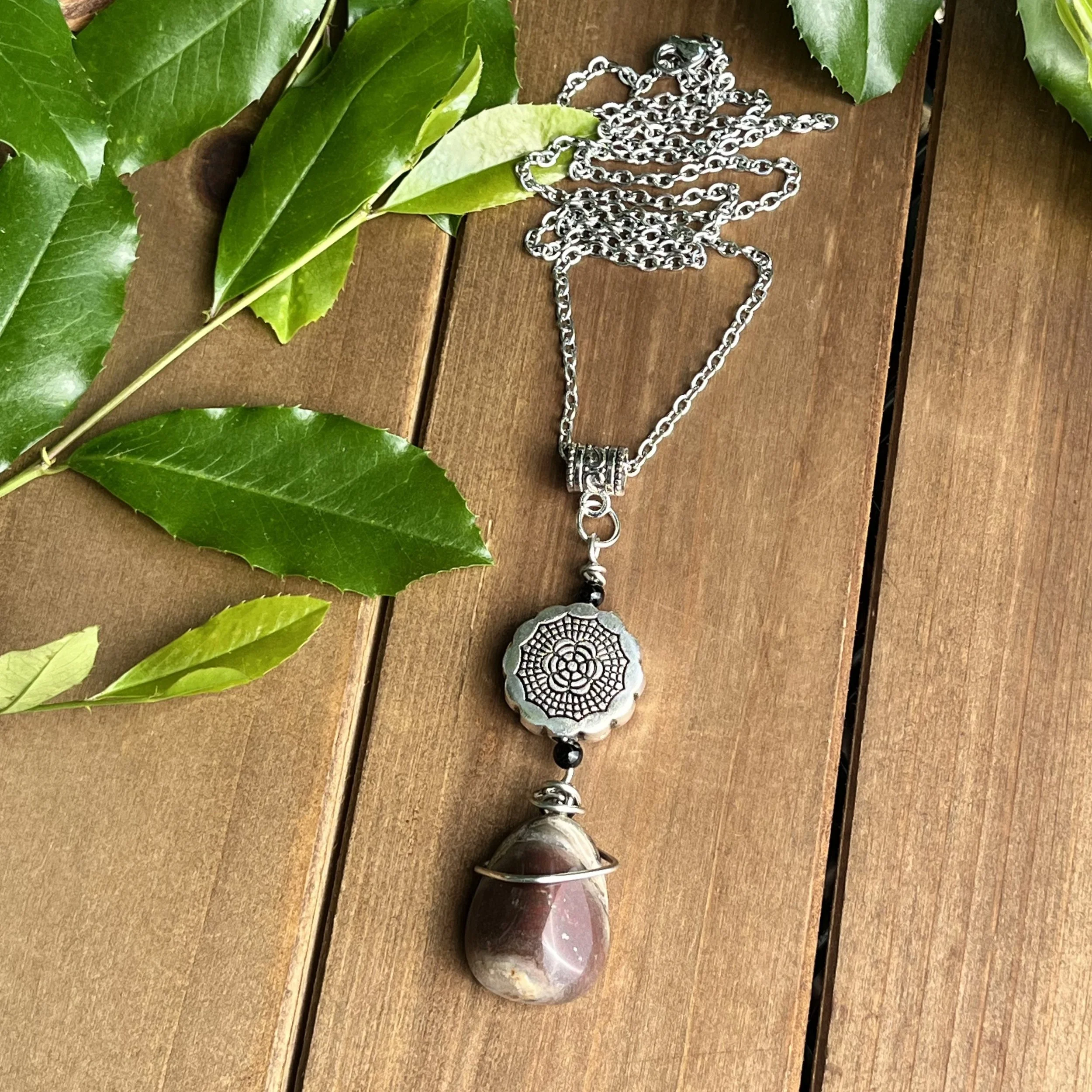 Jasper healing handmade necklace