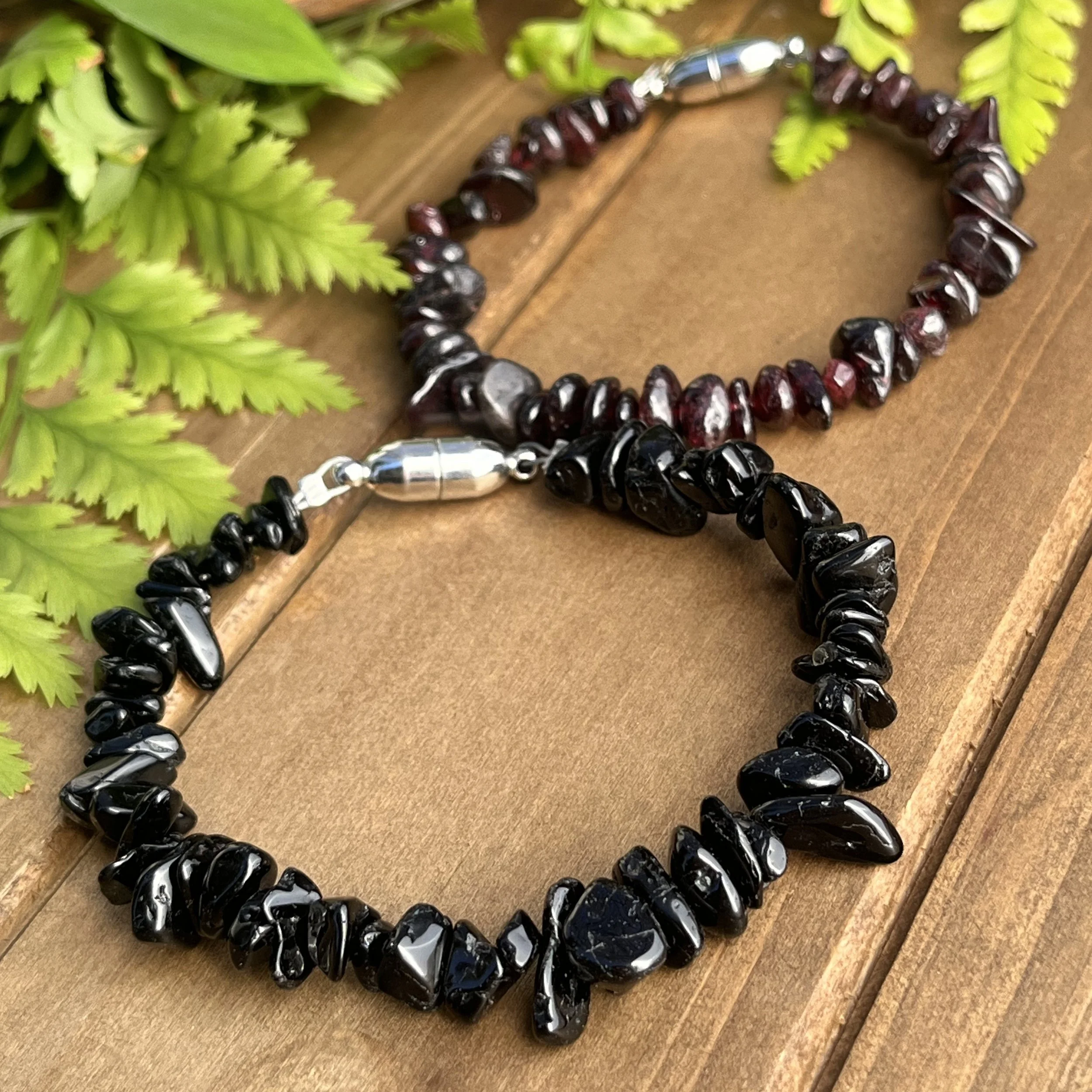 Garnet and Tourmaline bracelet set