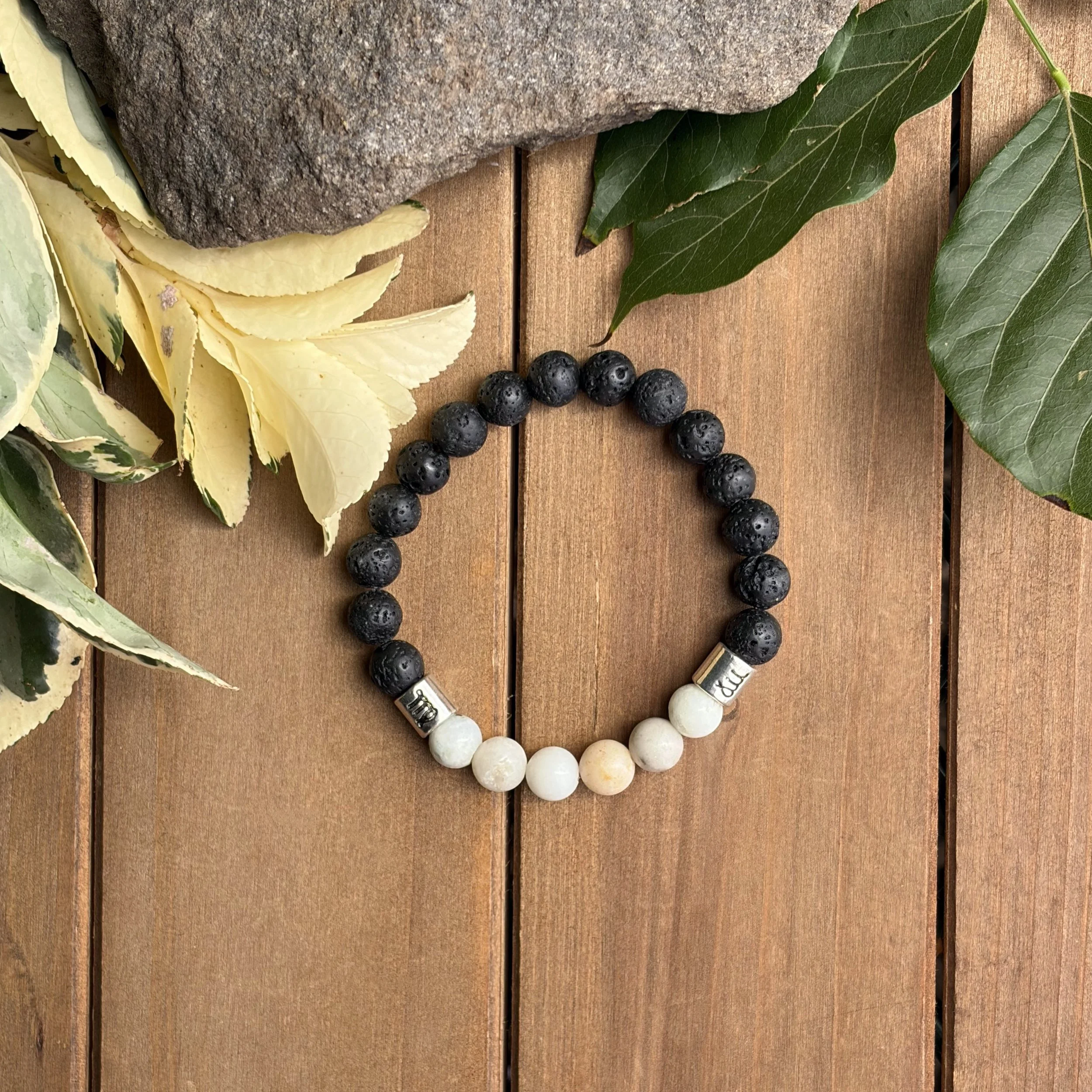 Virgo Amazonite with Lava Stone Bracelet for Self-Expression