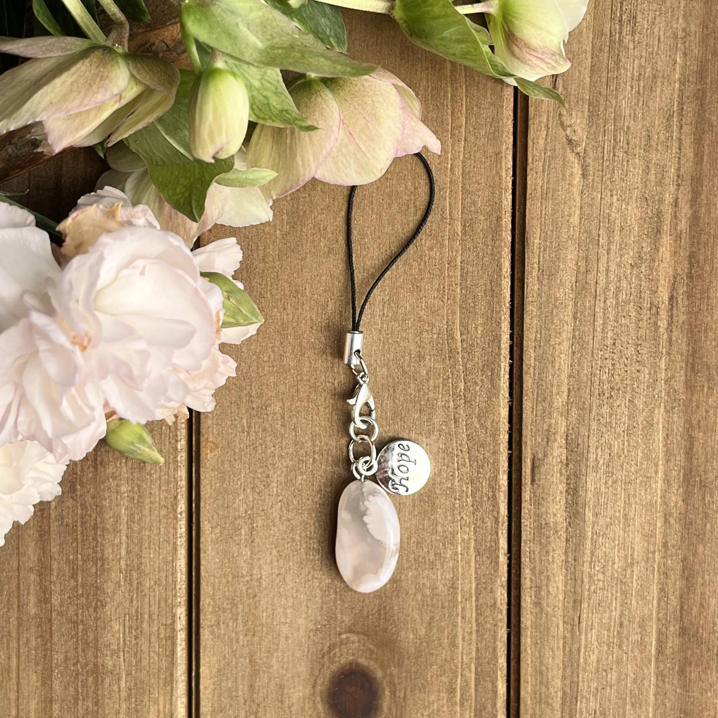 White Agate hope charm