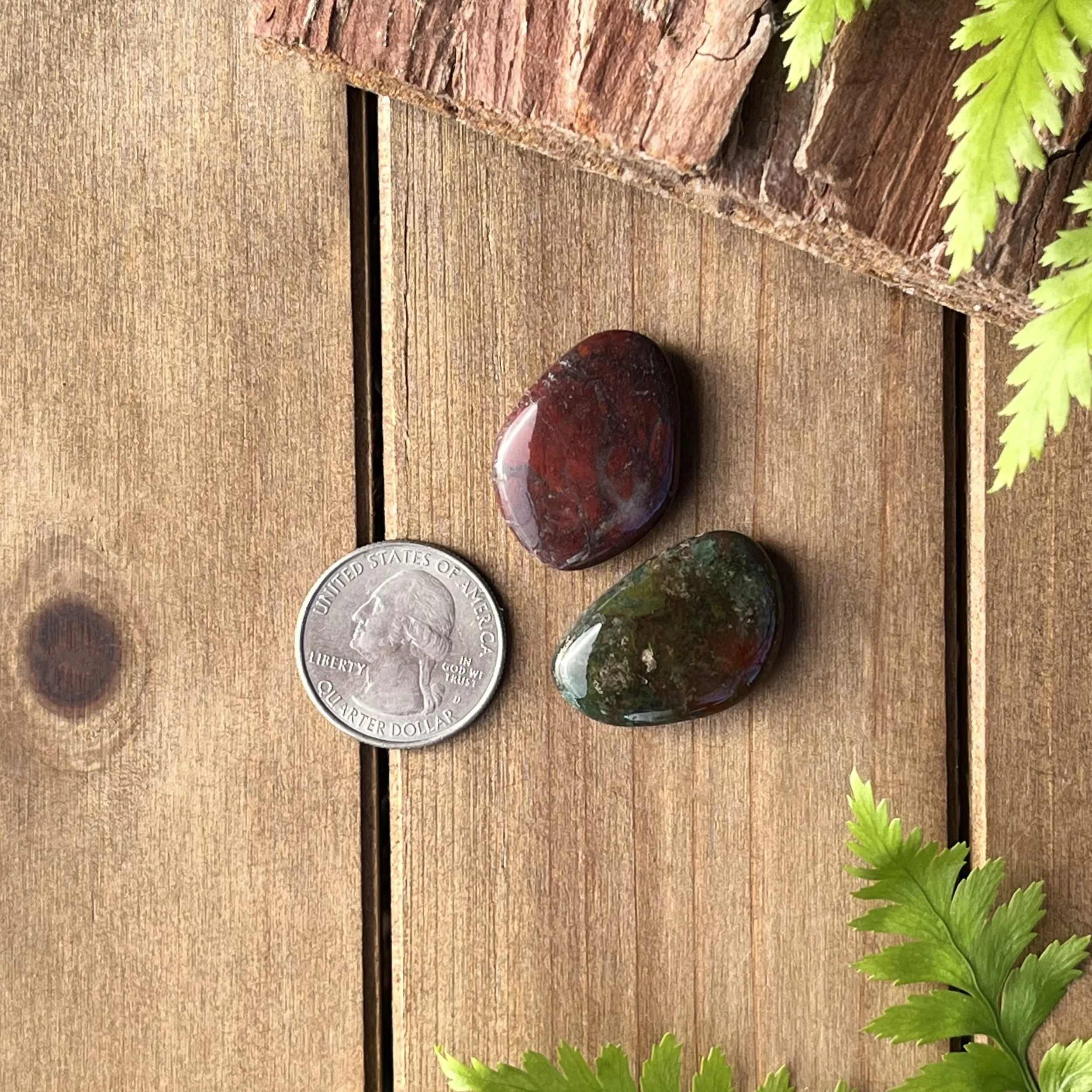 Bloodstone and Tiger Iron tumbled gemstones
