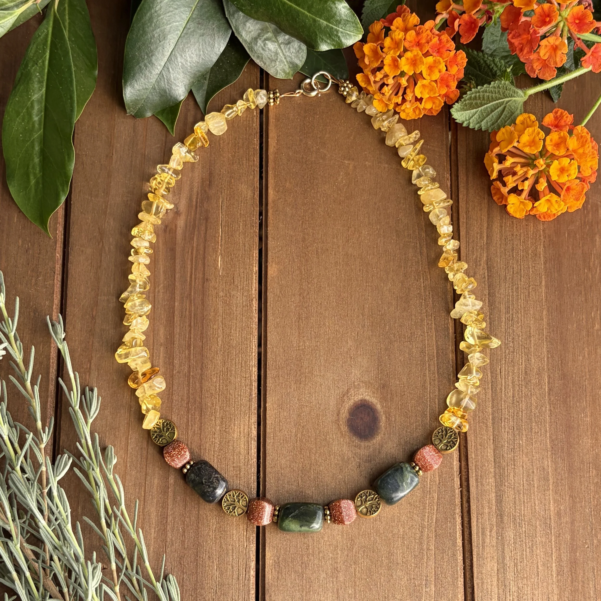 natural gemstone necklace for wisdom and wealth