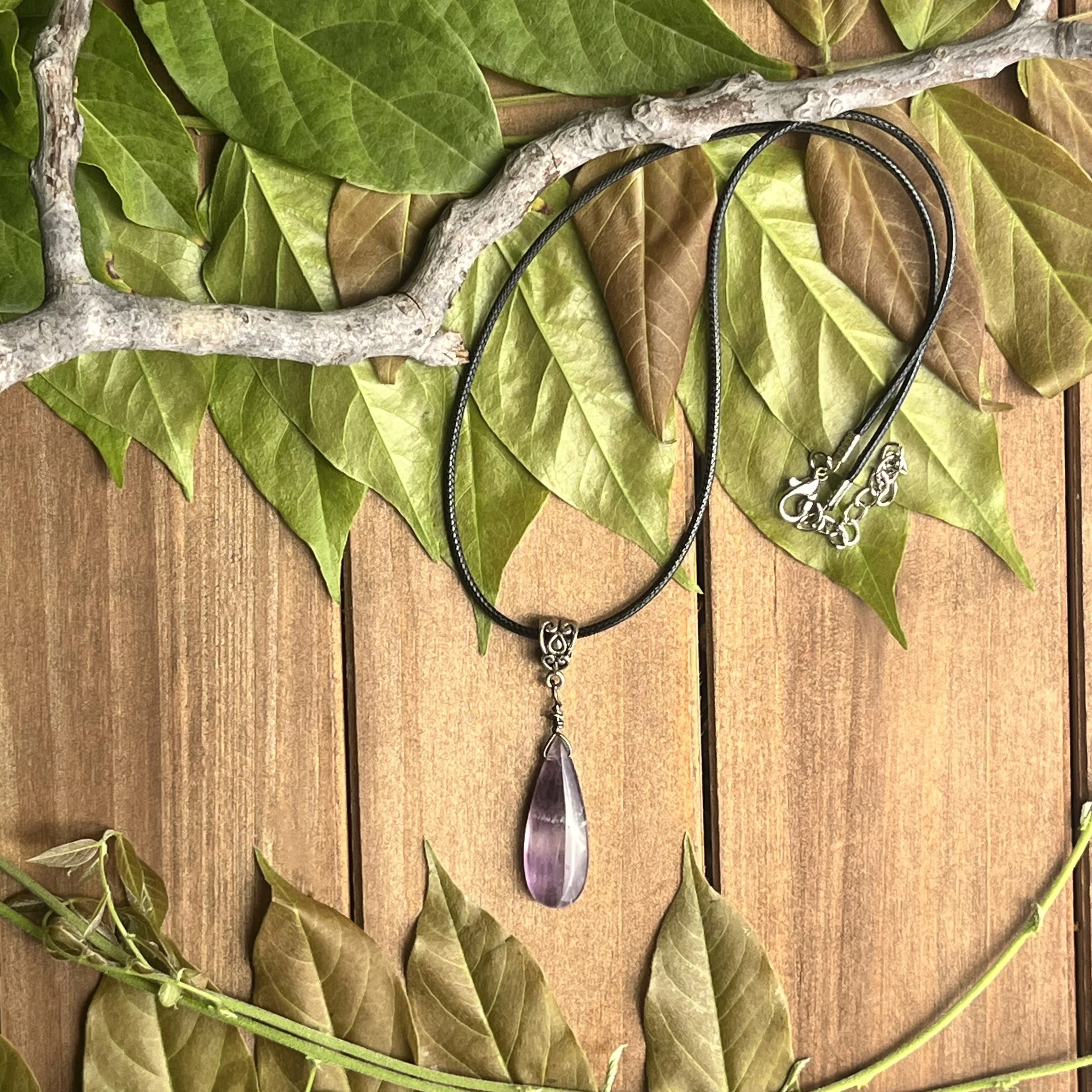 Amethyst teardrop necklace