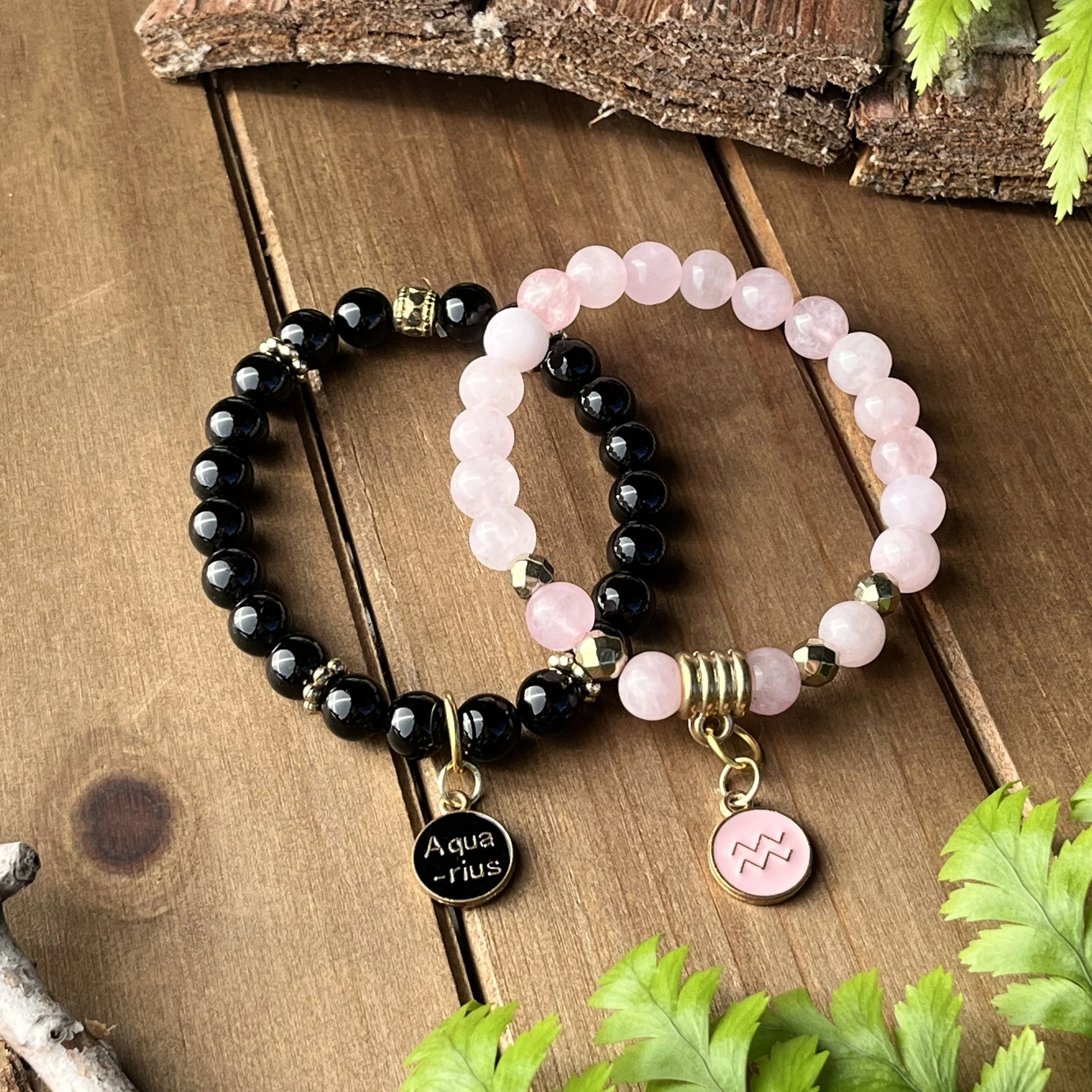 Aquarius Rose Quartz with Onyx