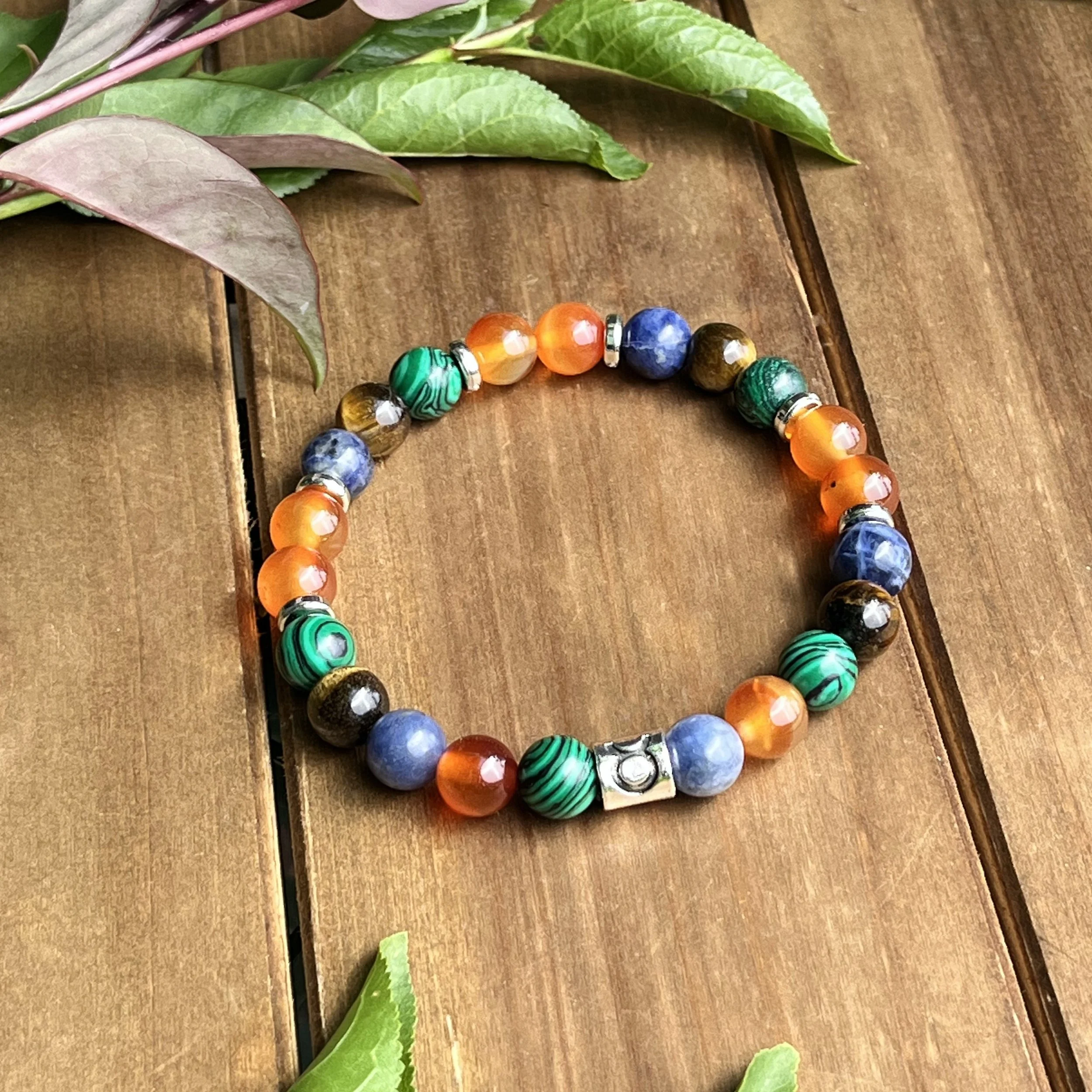 Taurus colorful gemstone bracelet