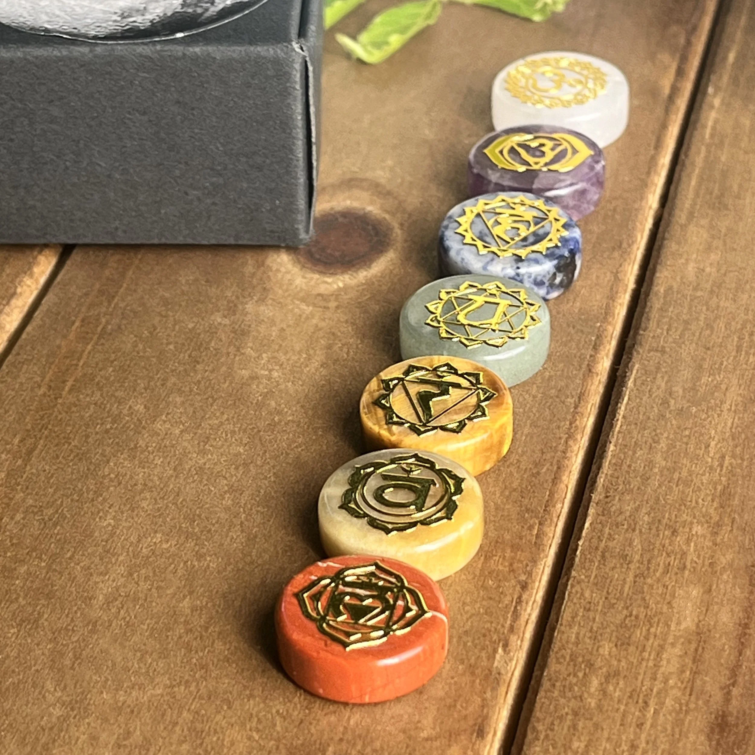 mini chakra gemstone coins