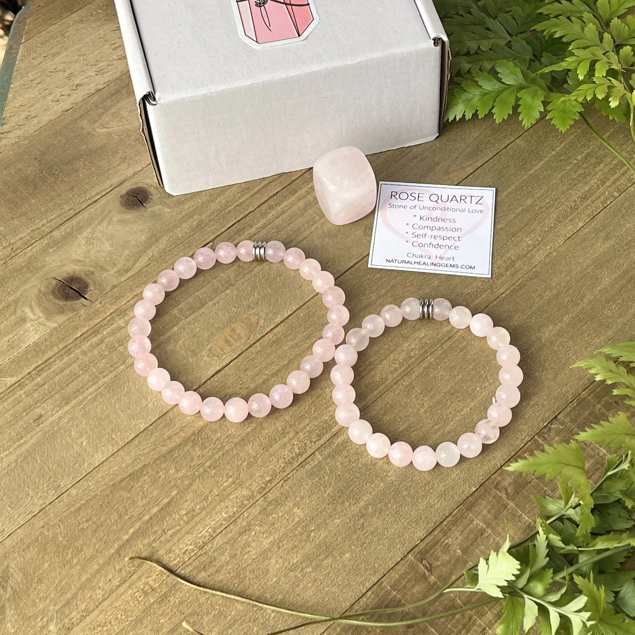 Rose Quartz healing jewelry set