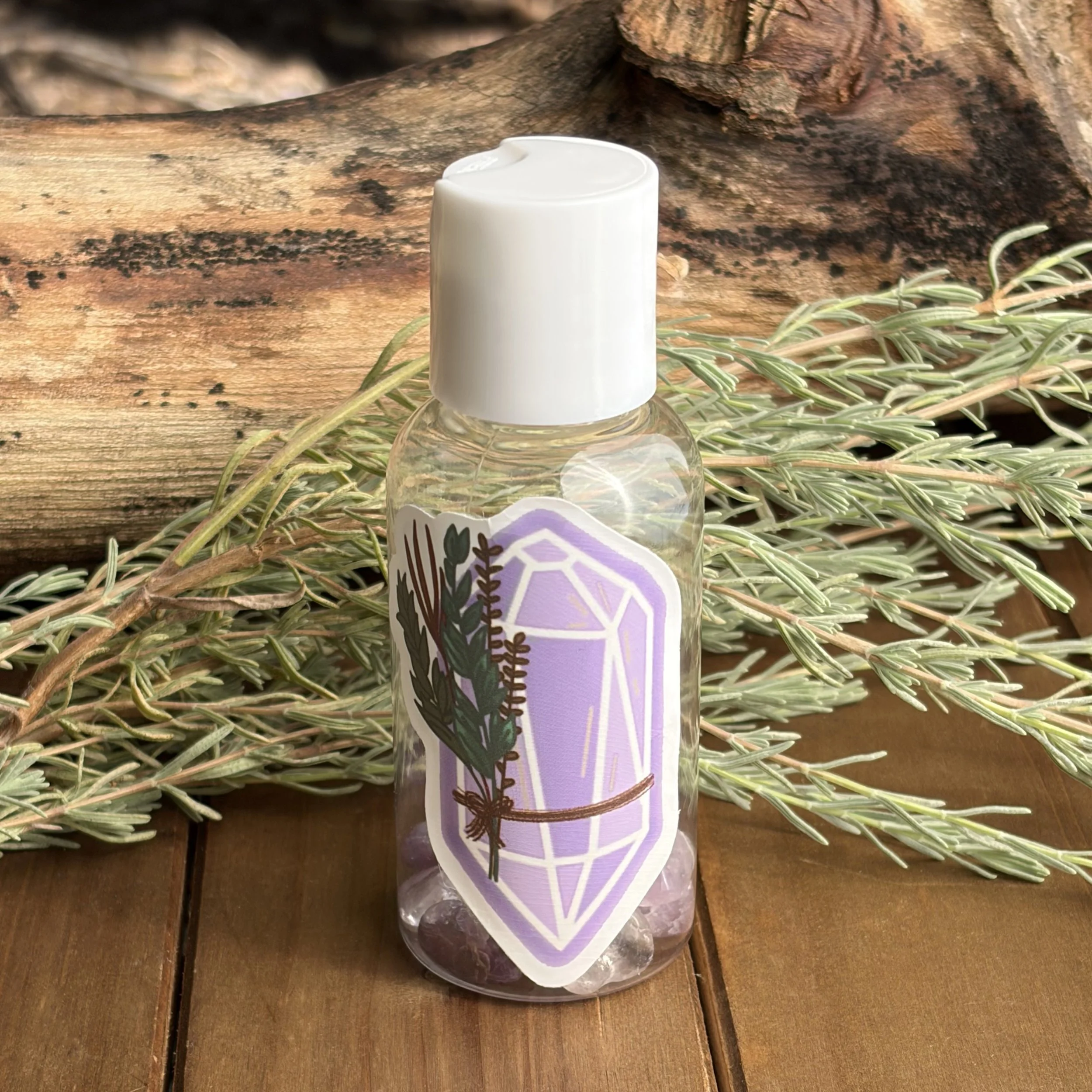 Amethyst Filled Travel Lotion Bottle for Radiant Skin