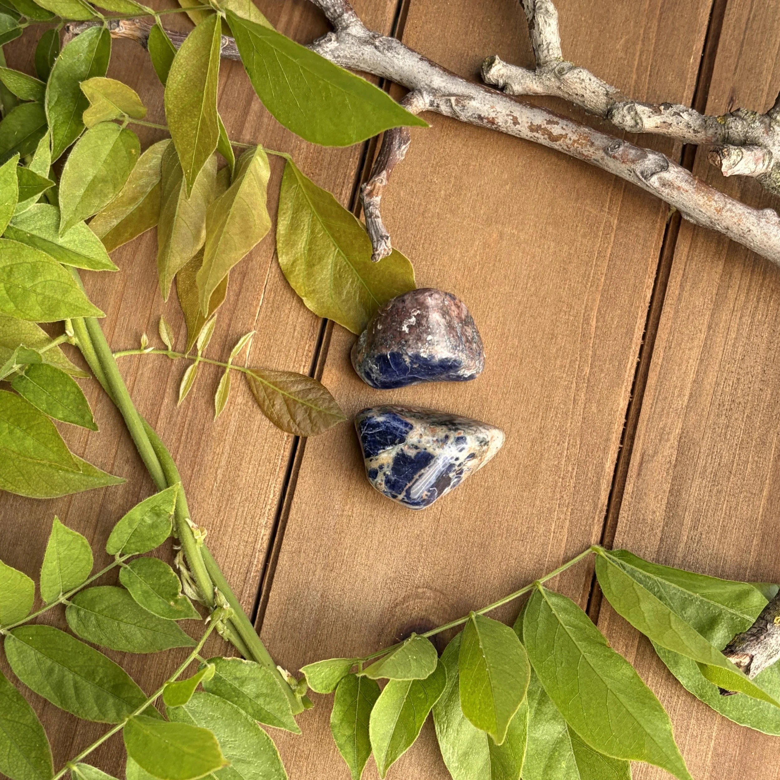 Sunset Sodalite Pocket Stones for Confidence
