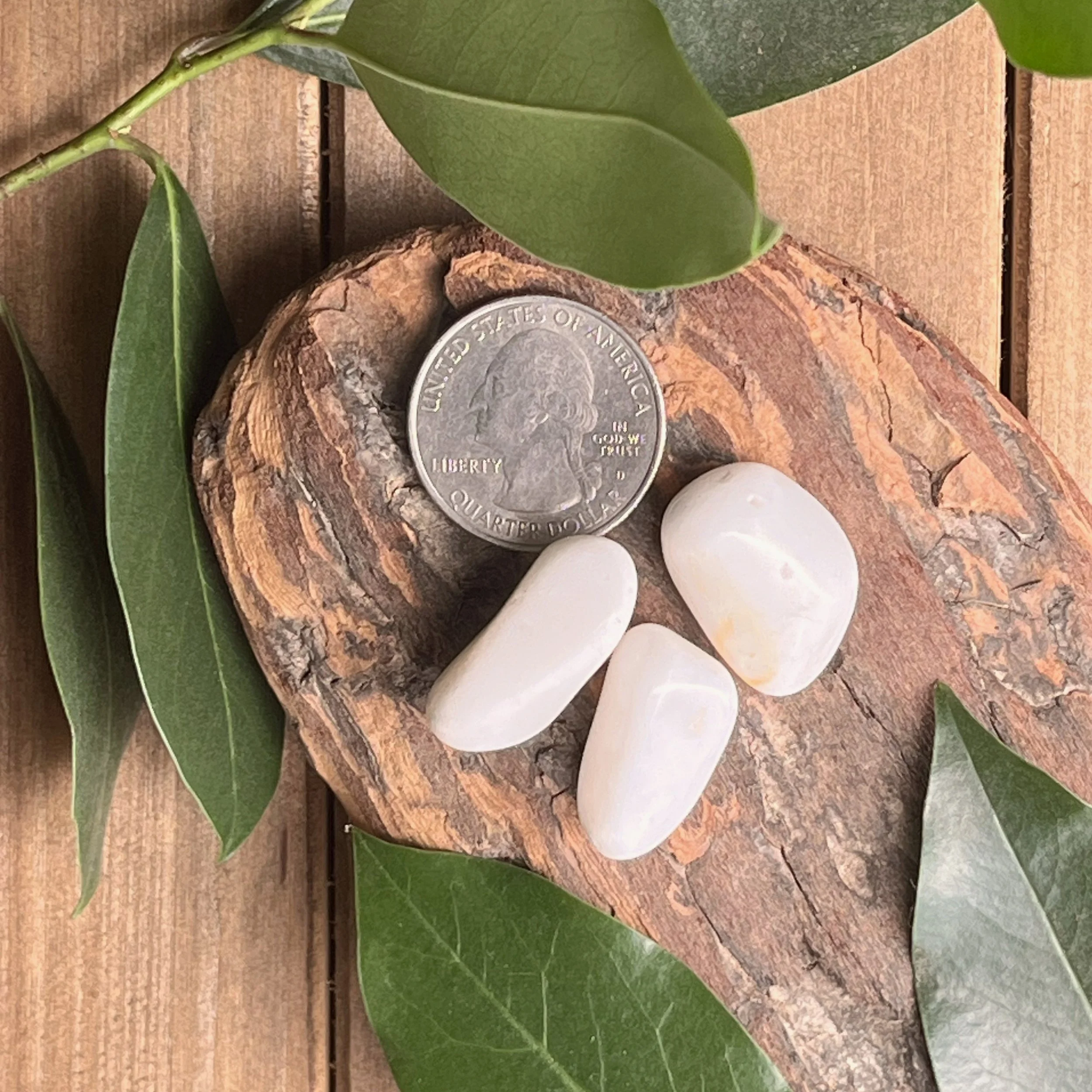 white tumbled gemstones