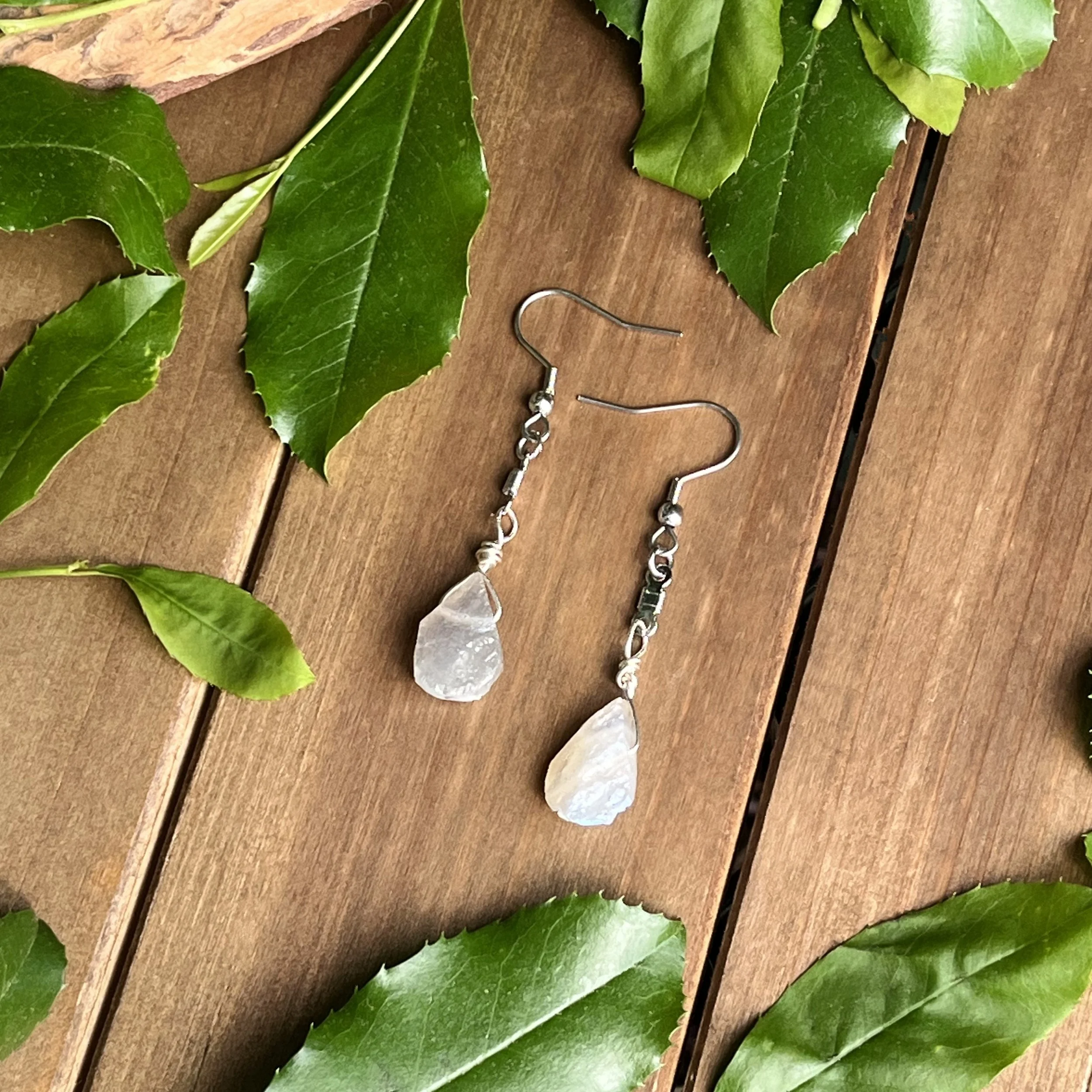 white labradorite healing earrings