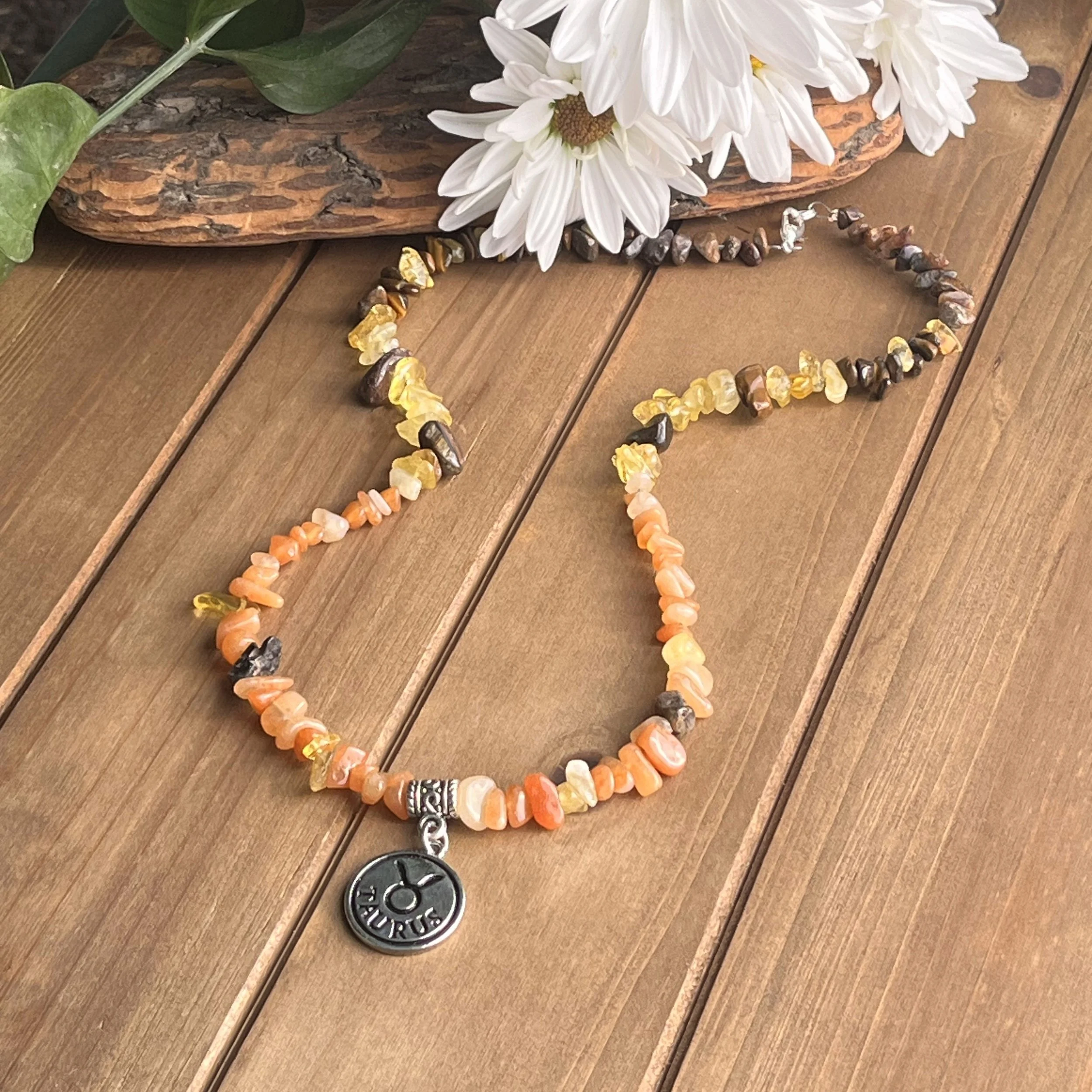 Taurus mixed chip necklace