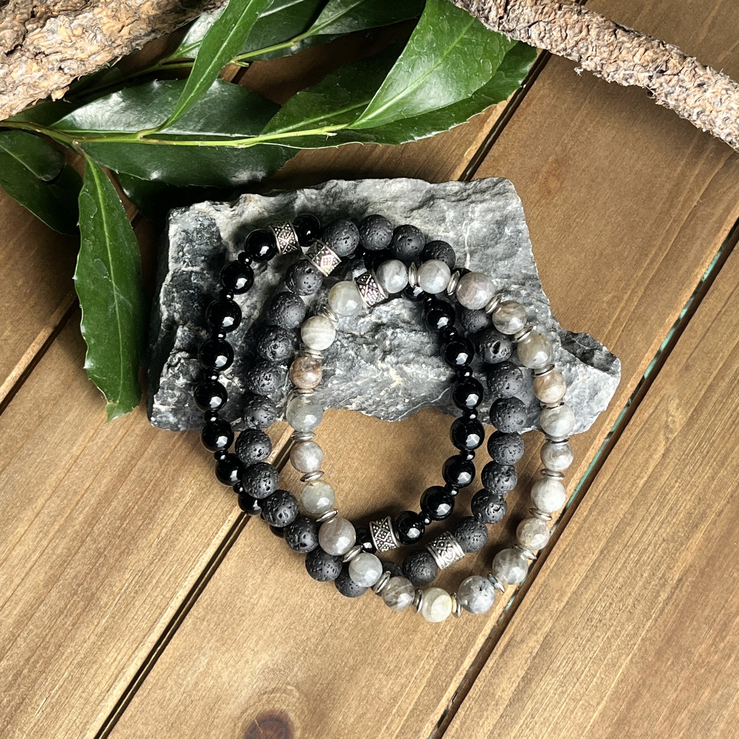 large gemstone bracelet set