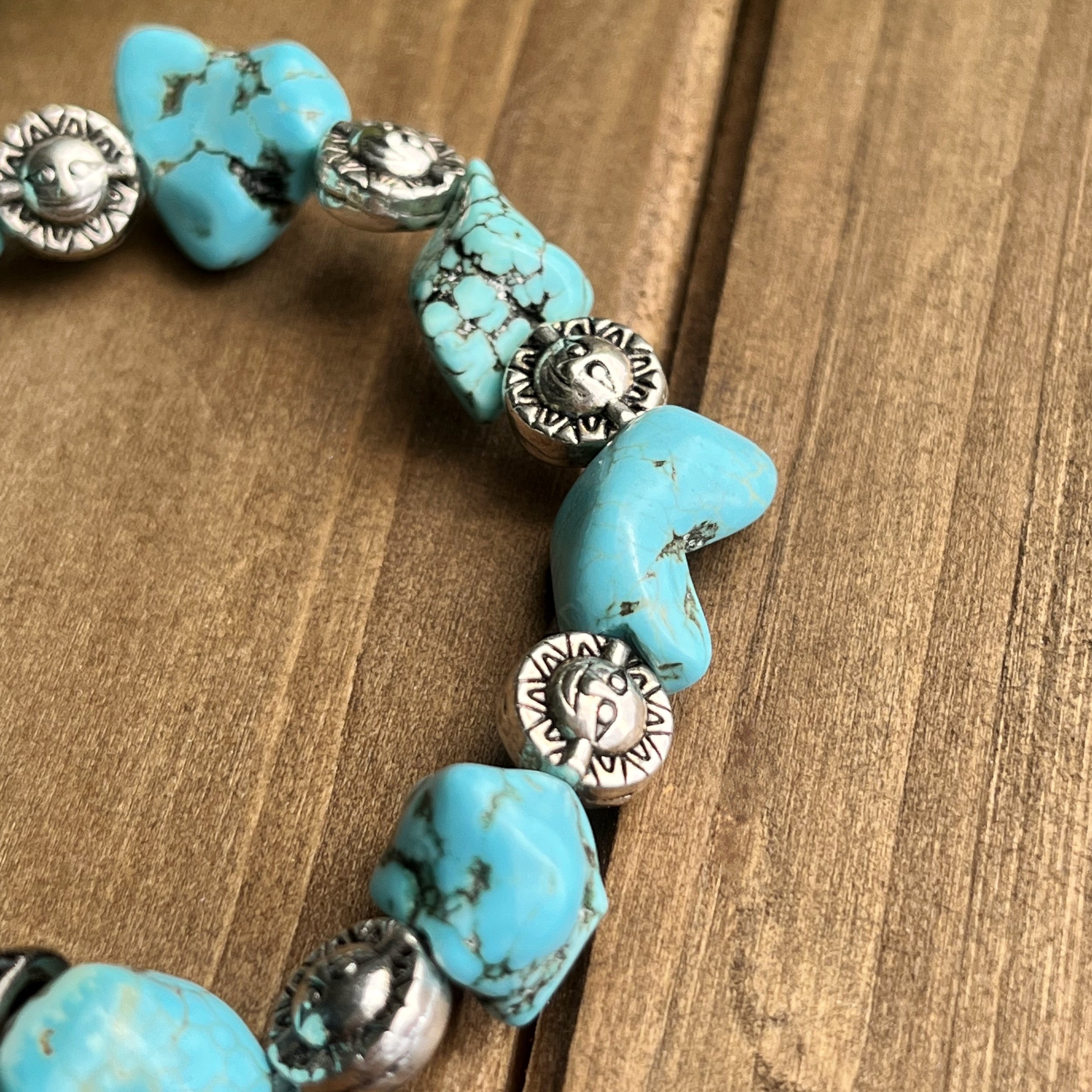 blue gemstone celestial bracelet