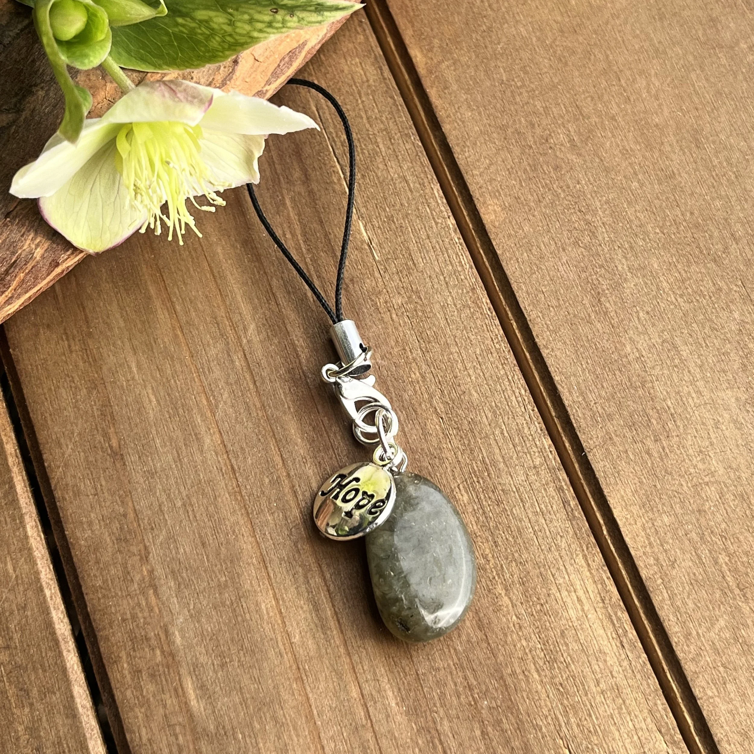 natural labradorite charm