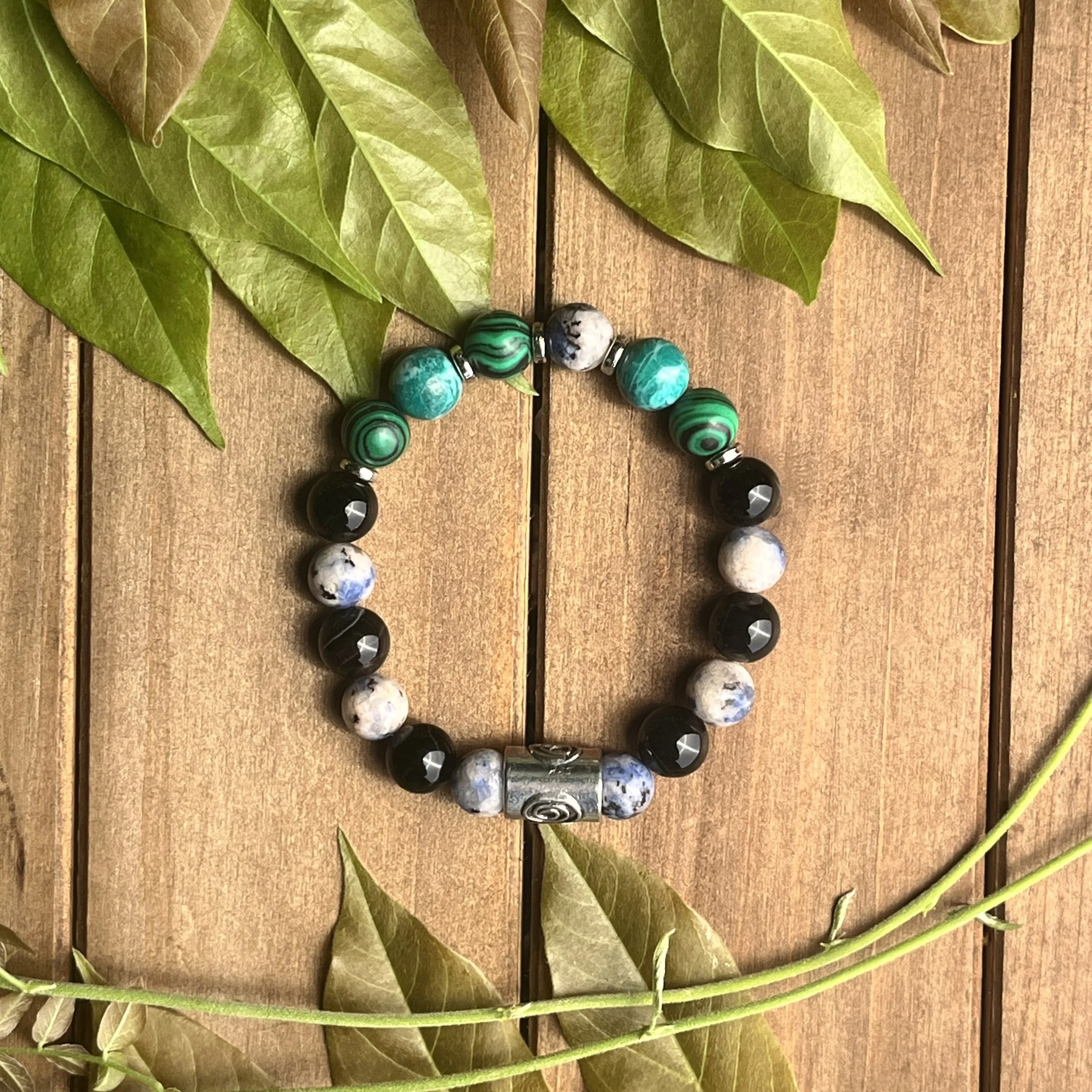 Mixed Large Bead Gemstone Bracelet for Calculated Risk-Taking