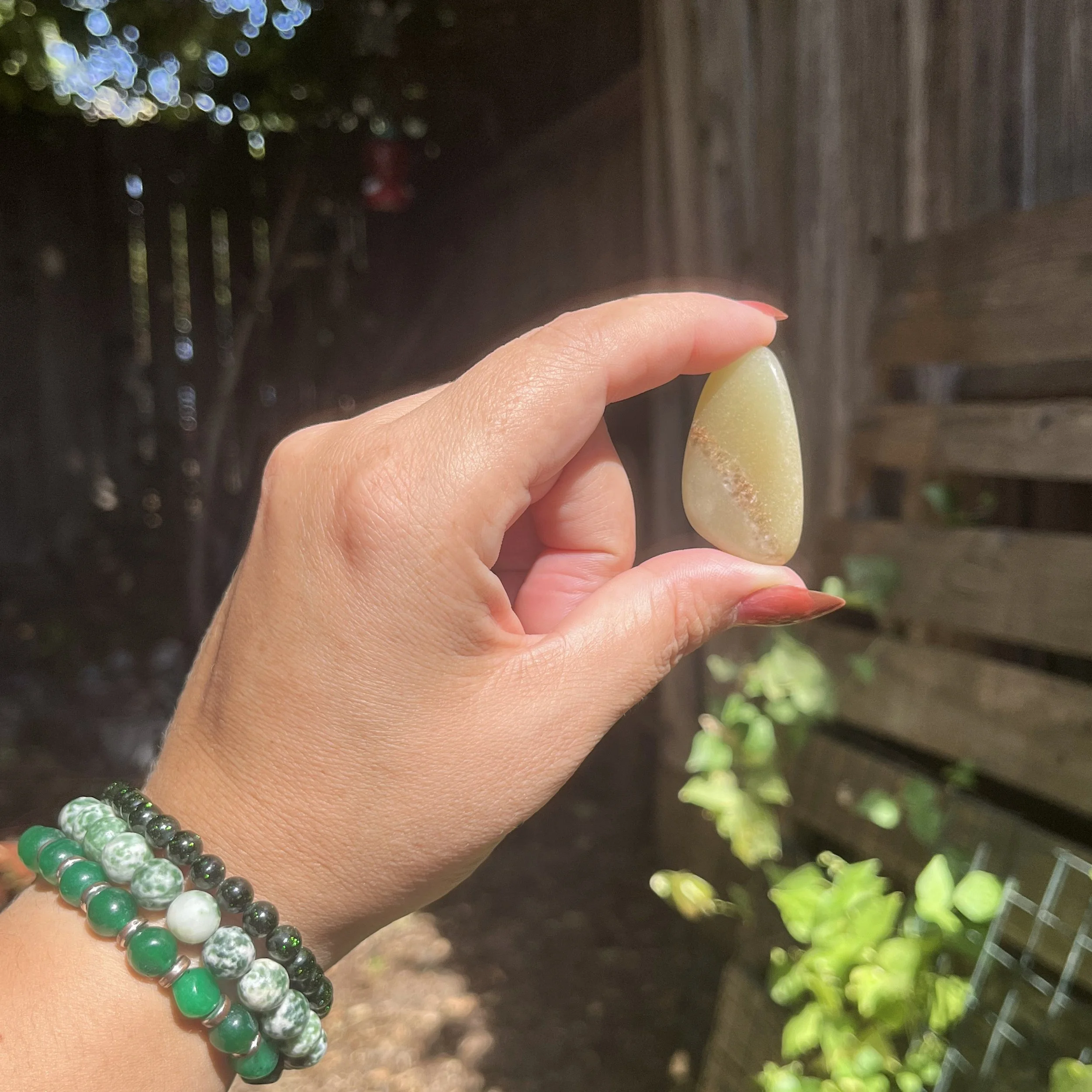 jade light green tumbled gemstone