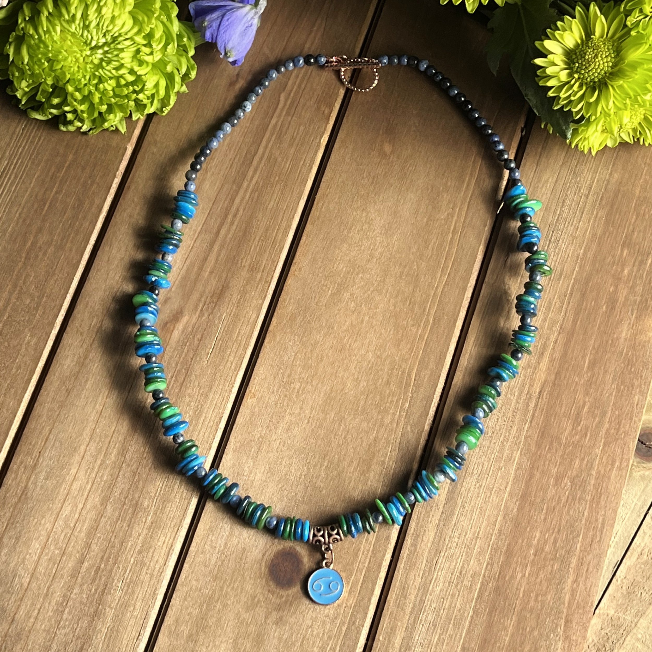Cancer wire bead necklace