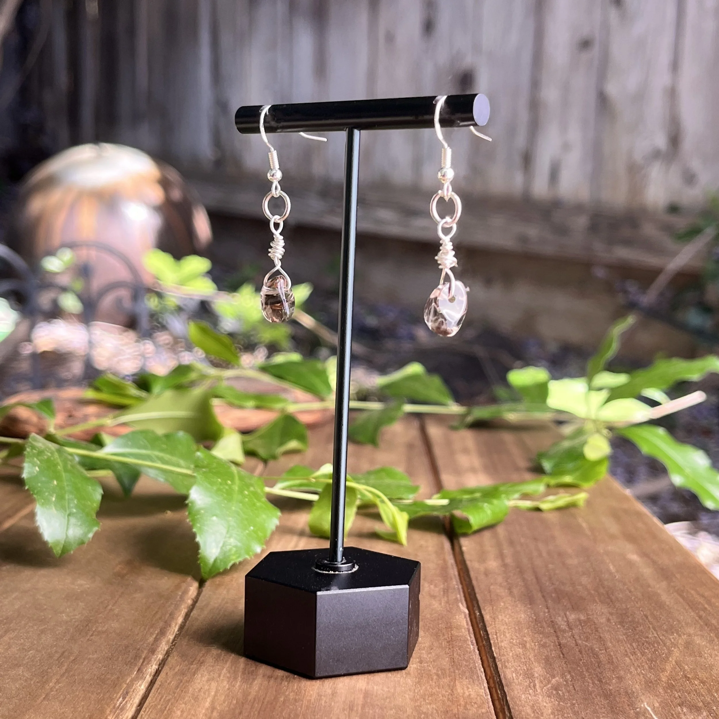 natural smoky quartz earrings