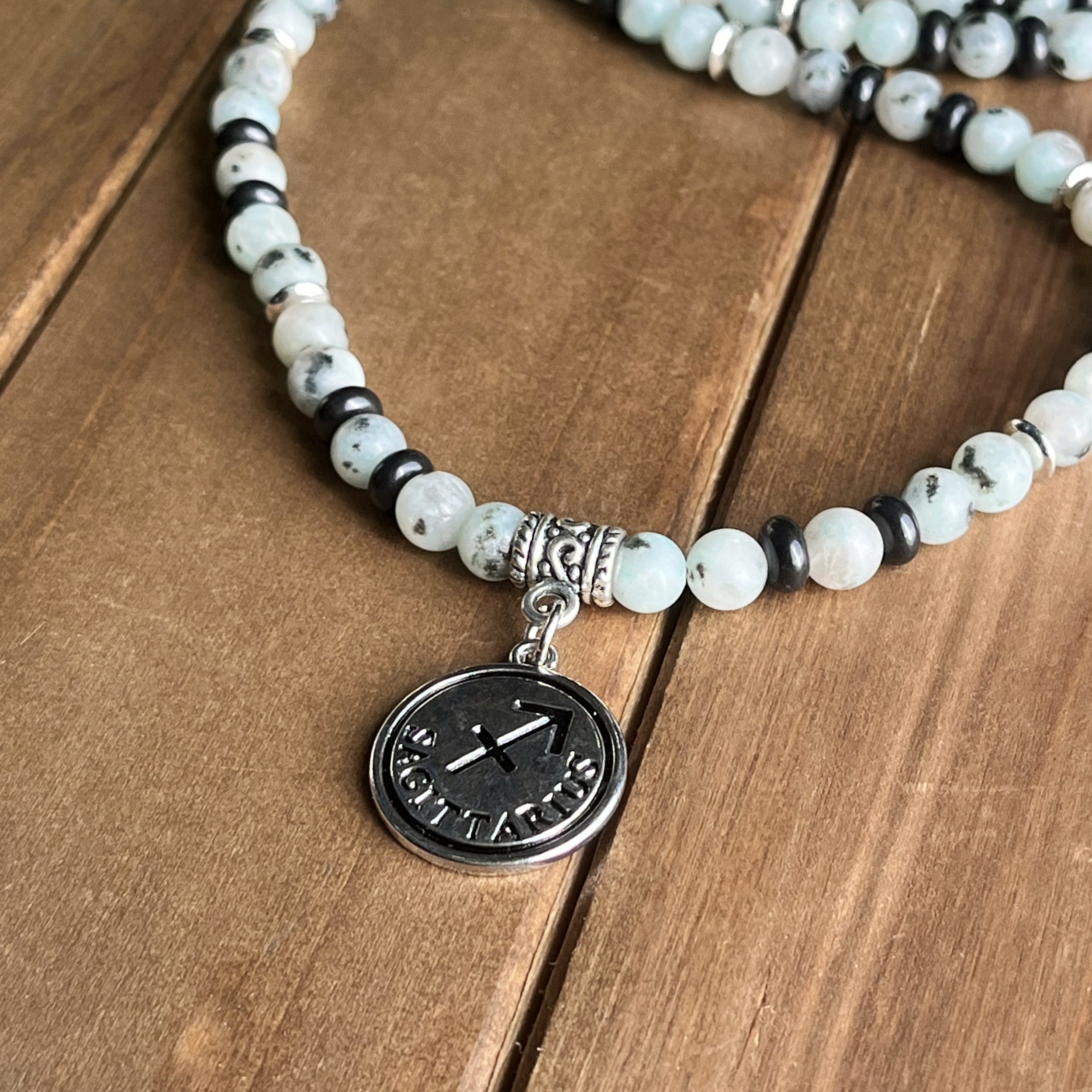 sagittarius gemstone bead necklace