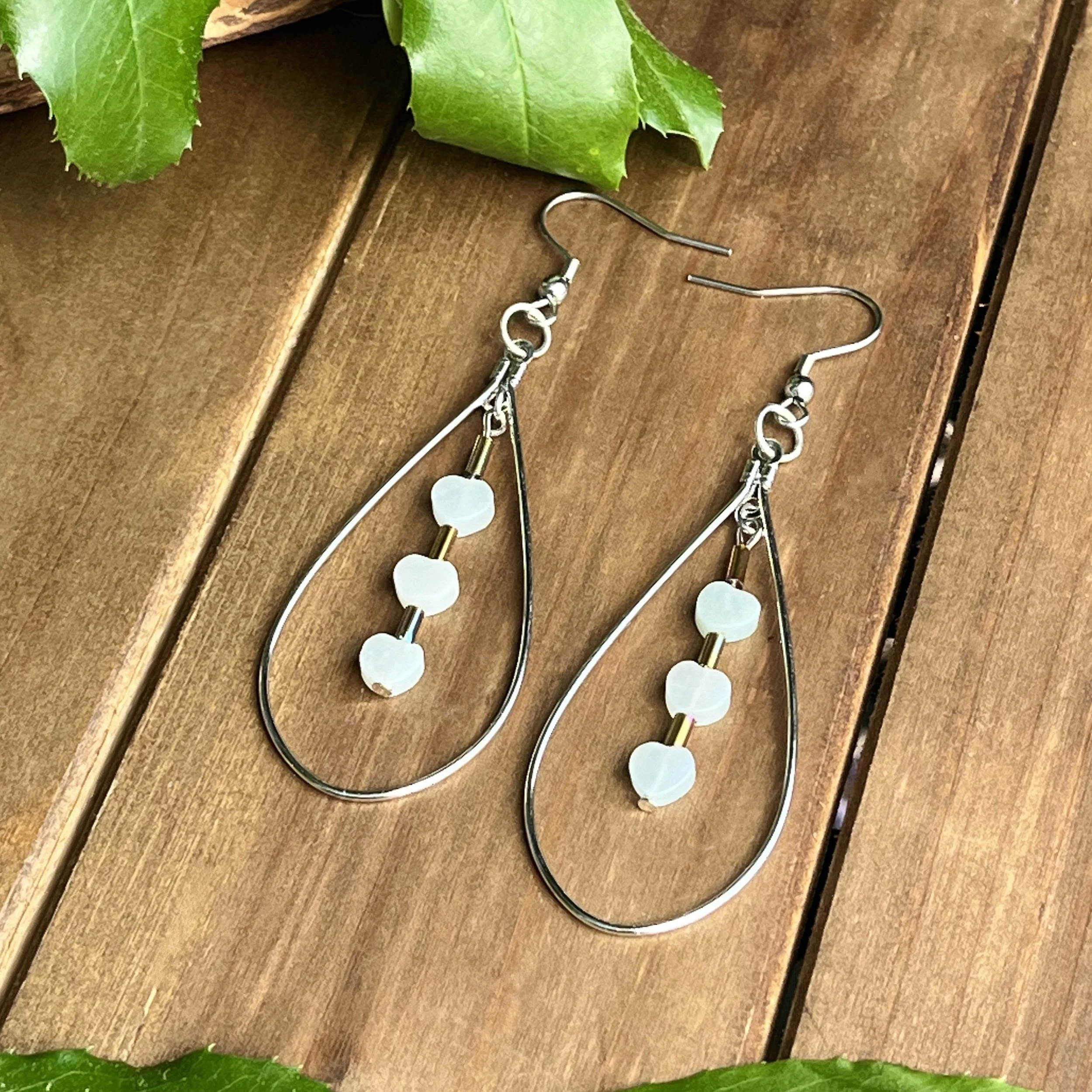 Amazonite hoop earrings